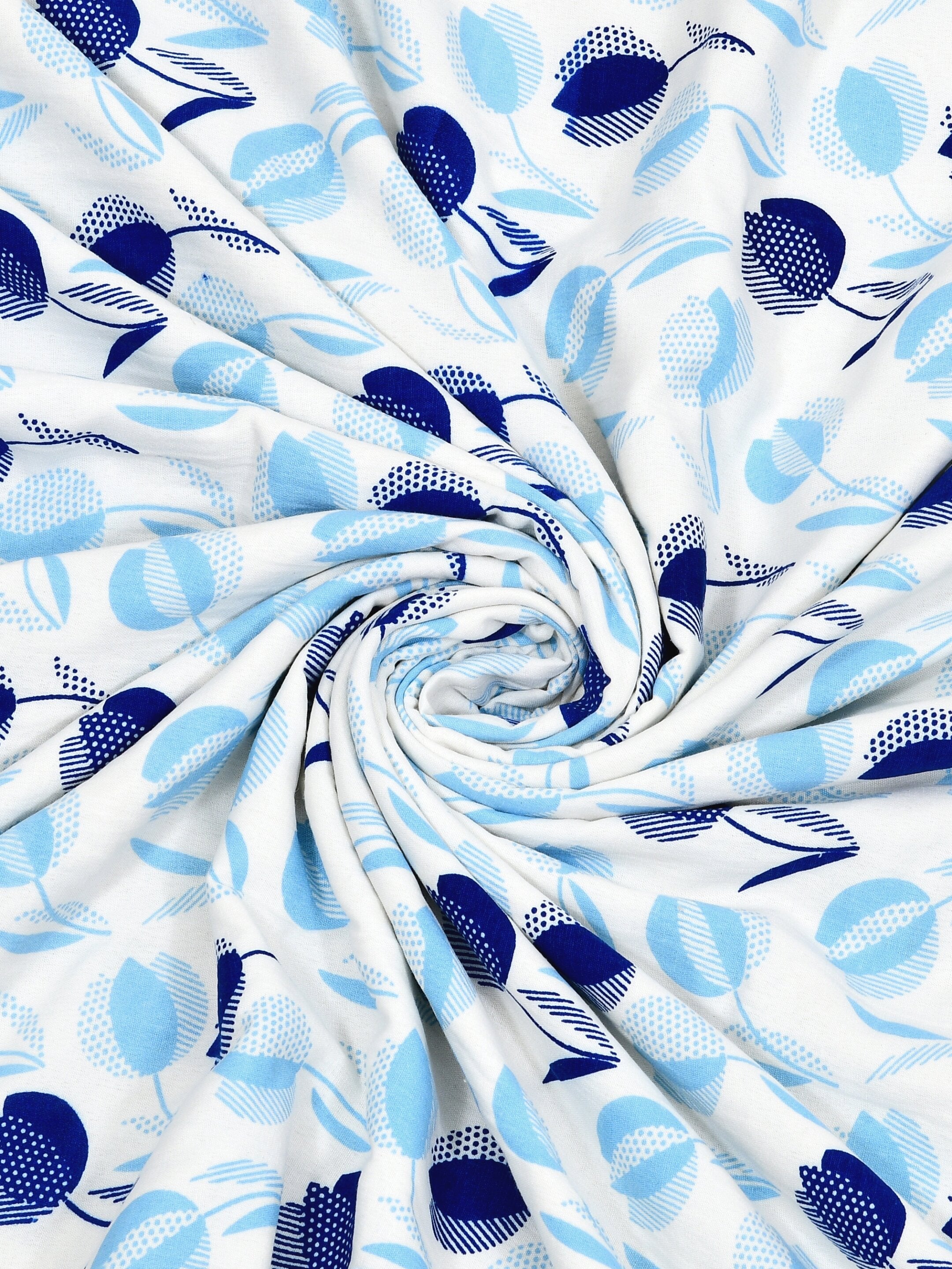 Living Roots Hand Block Geometric Printed | Single Bed Dohar Lightweight For Summer Mild Winters AC Reversible Soft Comforter | No Colour Bleeding, Sky Blue Colour, 56*86 inches, 150TC (11-026-C)