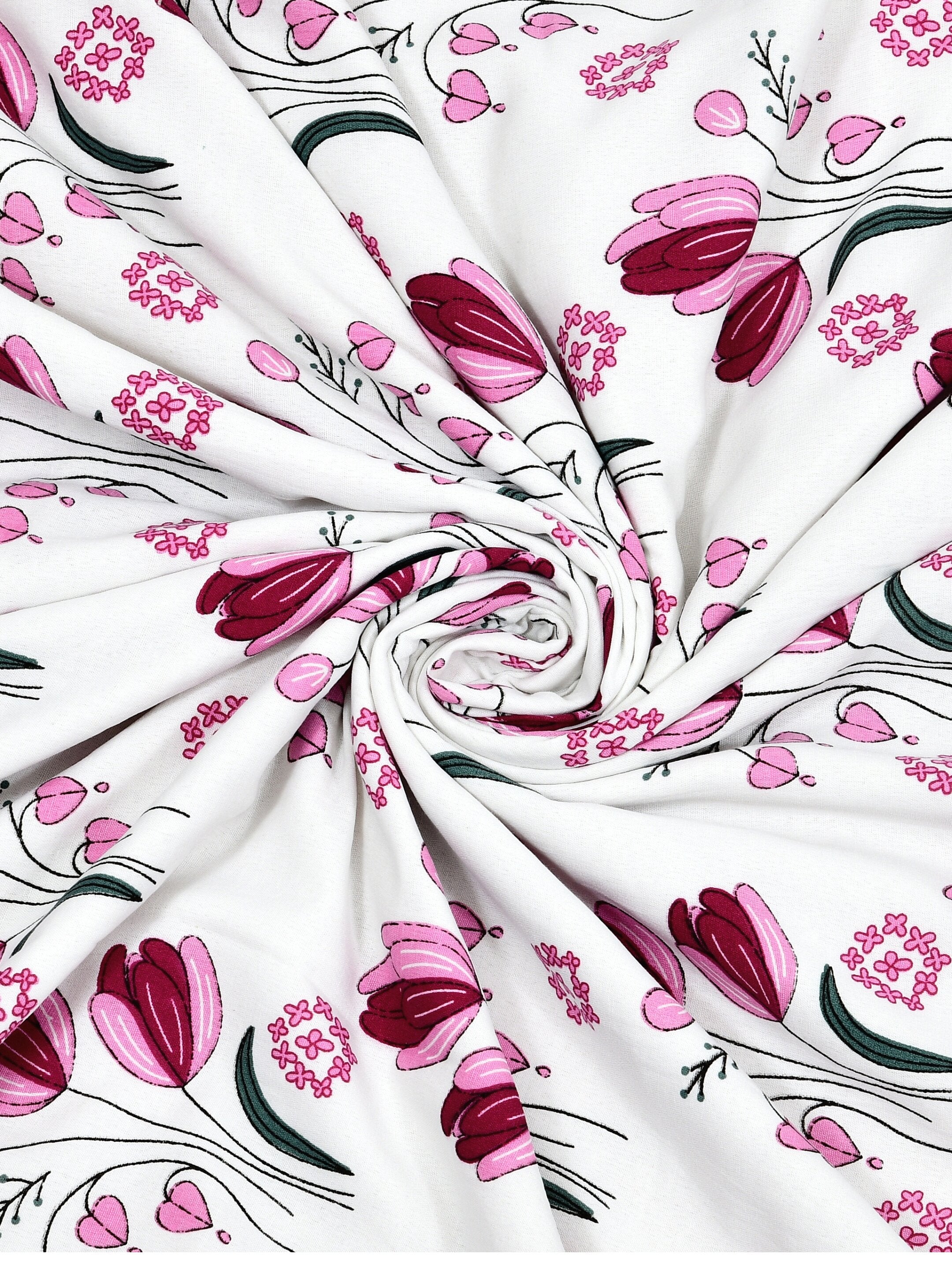 Living Roots Hand Block Geometric Printed | Single Bed Dohar Lightweight For Summer Mild Winters AC Reversible Soft Comforter | No Colour Bleeding, Pink Colour, 56*86 inches, 150TC (11-027-A)