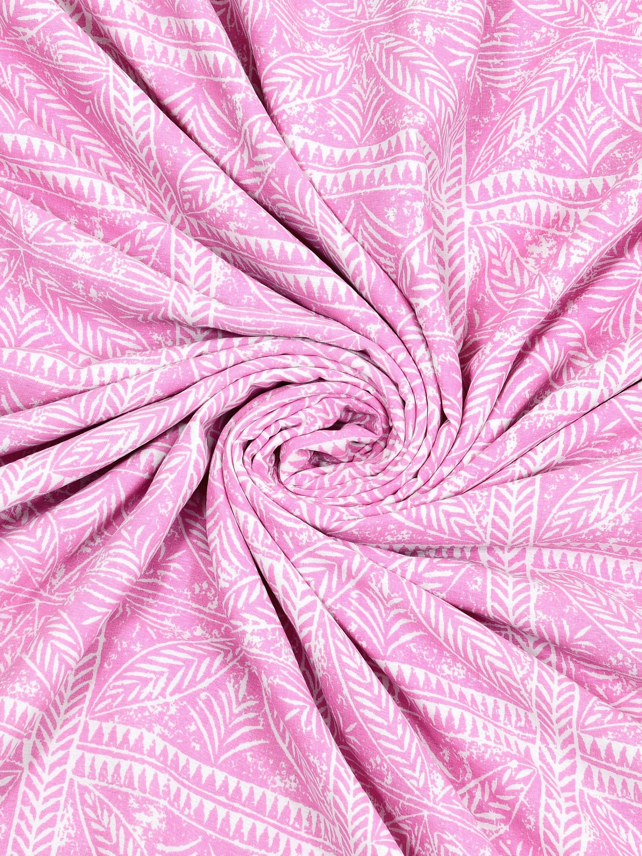 Living Roots Hand Block Geometric Printed | Single Bed Dohar Lightweight For Summer Mild Winters AC Reversible Soft Comforter | No Colour Bleeding, Pink Colour, 56*86 inches, 150TC (11-027-A)