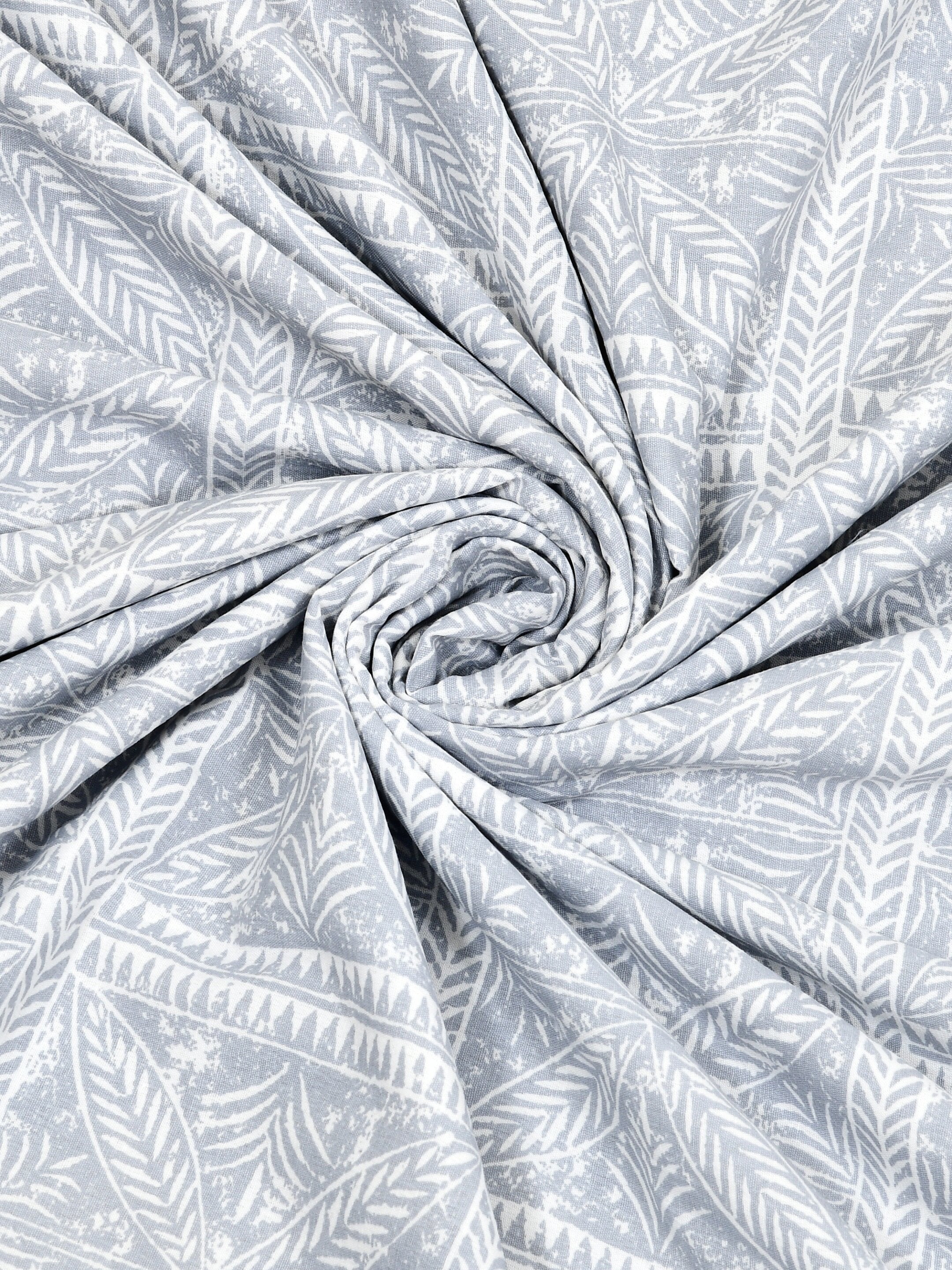 Living Roots Hand Block Geometric Printed | Single Bed Dohar Lightweight For Summer Mild Winters AC Reversible Soft Comforter | No Colour Bleeding, Grey Colour, 56*86 inches, 150TC (11-027-B)