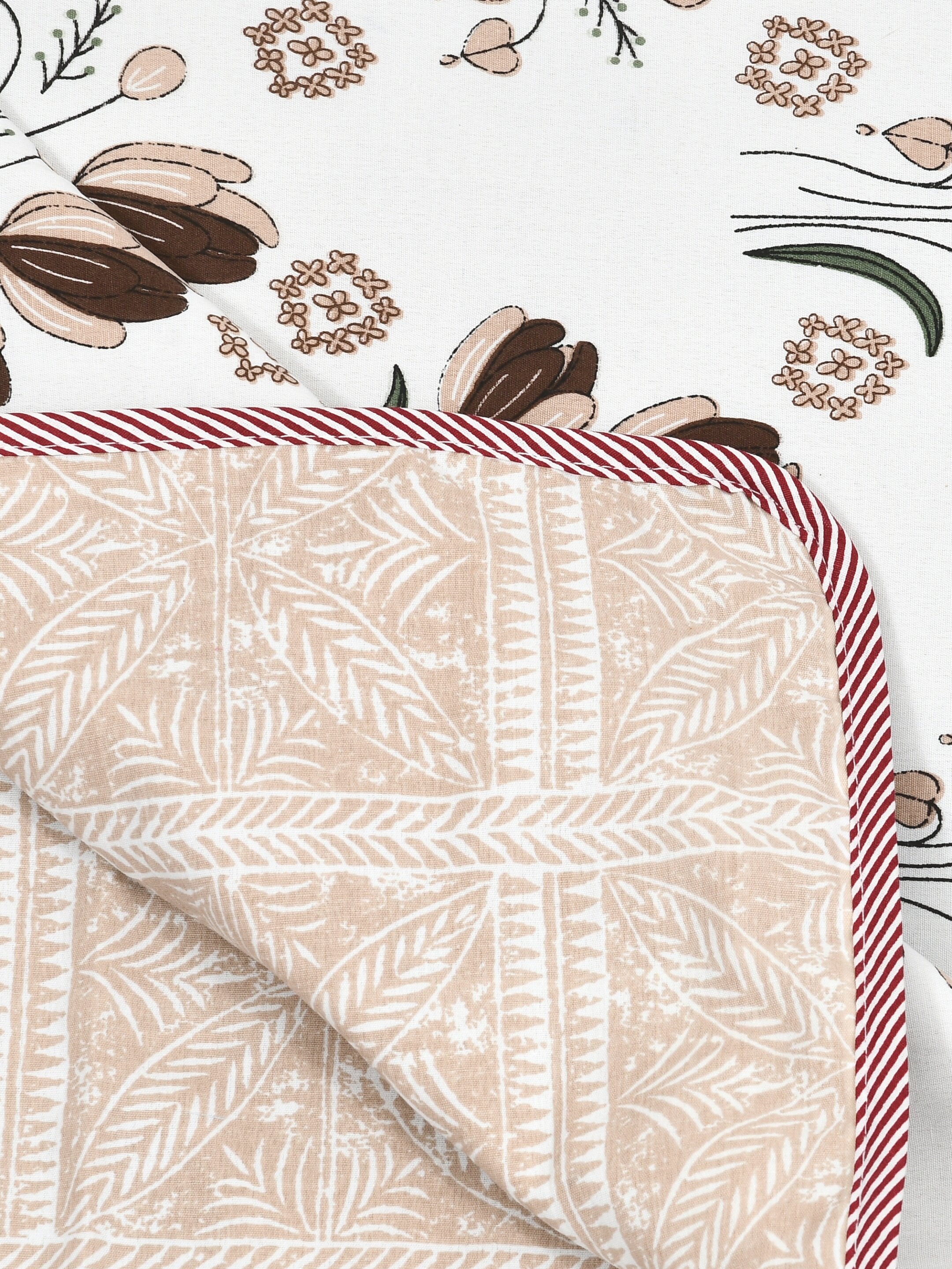 Living Roots Hand Block Geometric Printed | Single Bed Dohar Lightweight For Summer Mild Winters AC Reversible Soft Comforter | No Colour Bleeding, Pink Colour, 56*86 inches, 150TC (11-027-C)