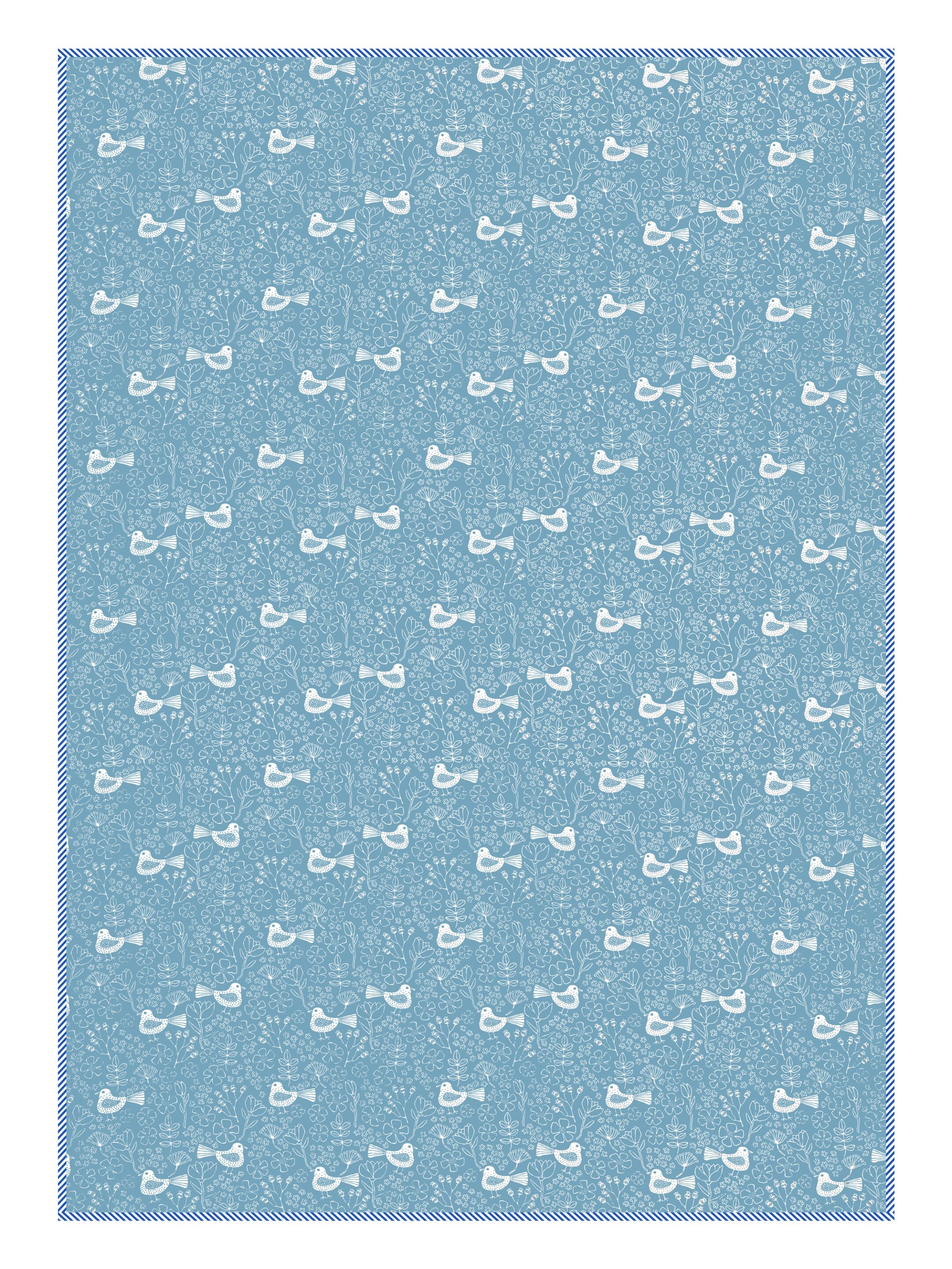 Living Roots Hand Block Bird Floral Printed | Single Bed Dohar Lightweight For Summer Mild Winters AC Reversible Soft Comforter | No Colour Bleeding, Blue Colour, 56*86 inches, 150TC (11-028-A)