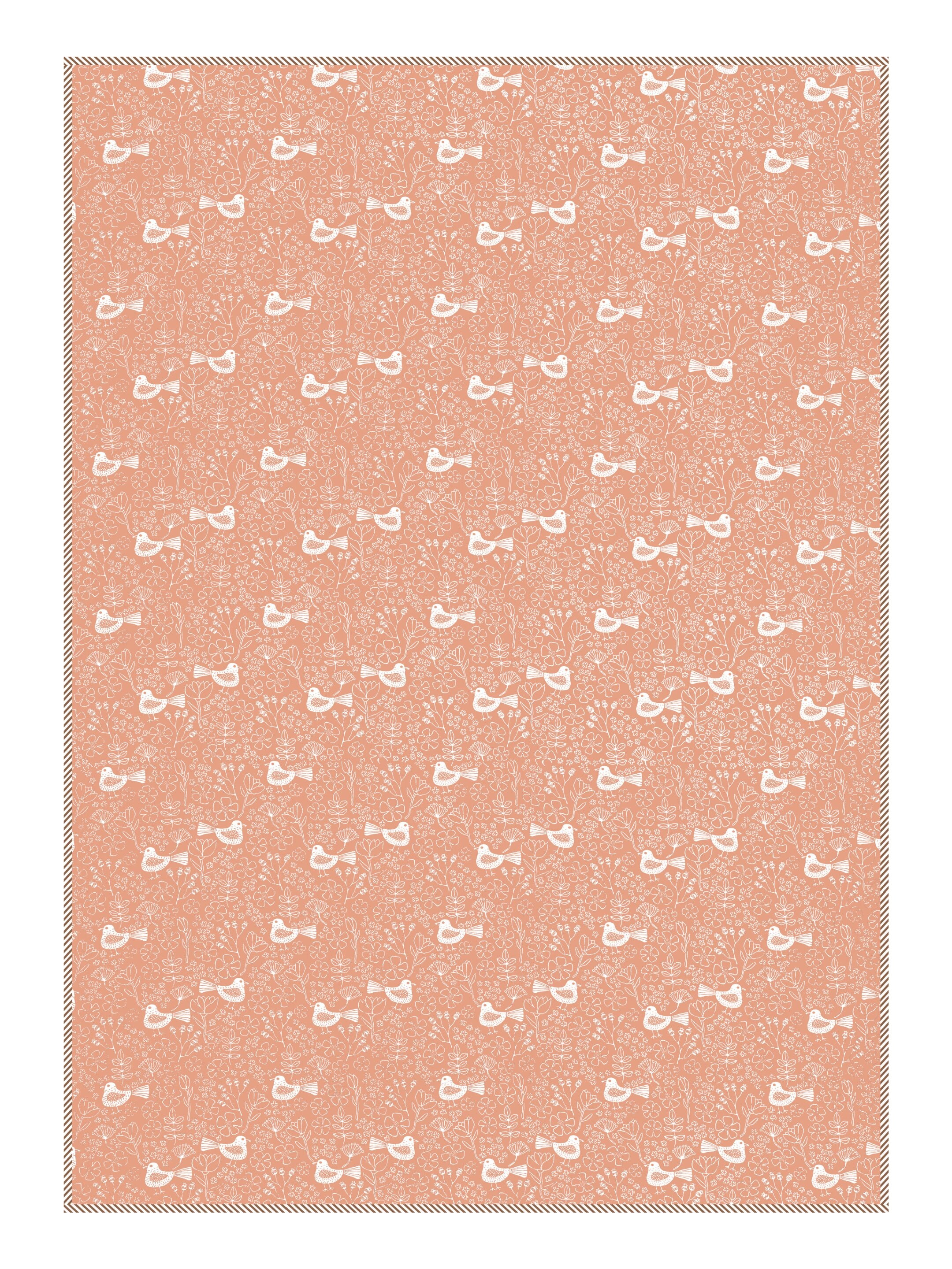 Living Roots Hand Block Bird Floral Printed | Single Bed Dohar Lightweight For Summer Mild Winters AC Reversible Soft Comforter | No Colour Bleeding, Coral Colour, 56*86 inches, 150TC (11-028-B)