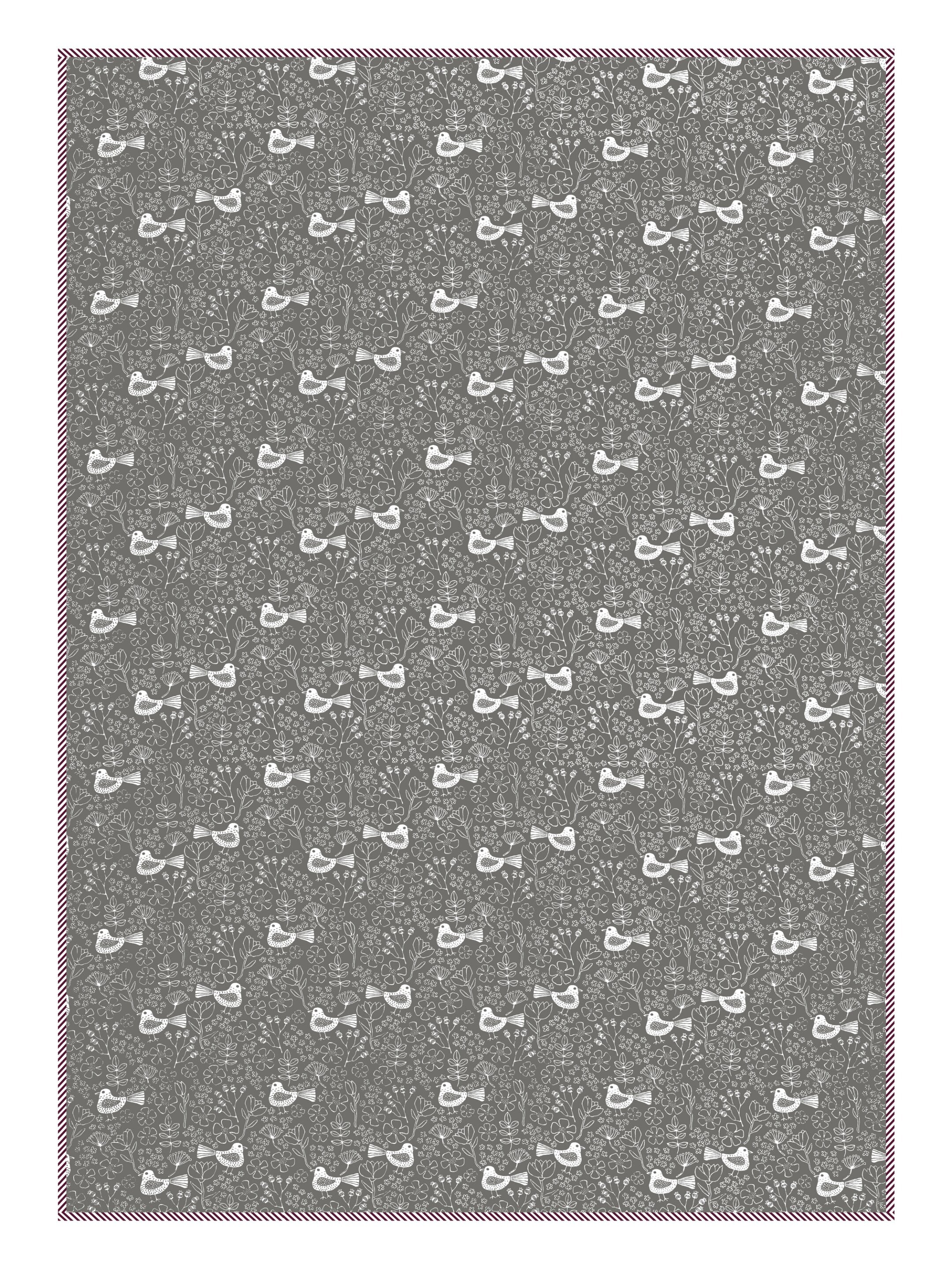 Living Roots Hand Block Bird Floral Printed | Single Bed Dohar Lightweight For Summer Mild Winters AC Reversible Soft Comforter | No Colour Bleeding, Grey Colour, 56*86 inches, 150TC (11-028-C)