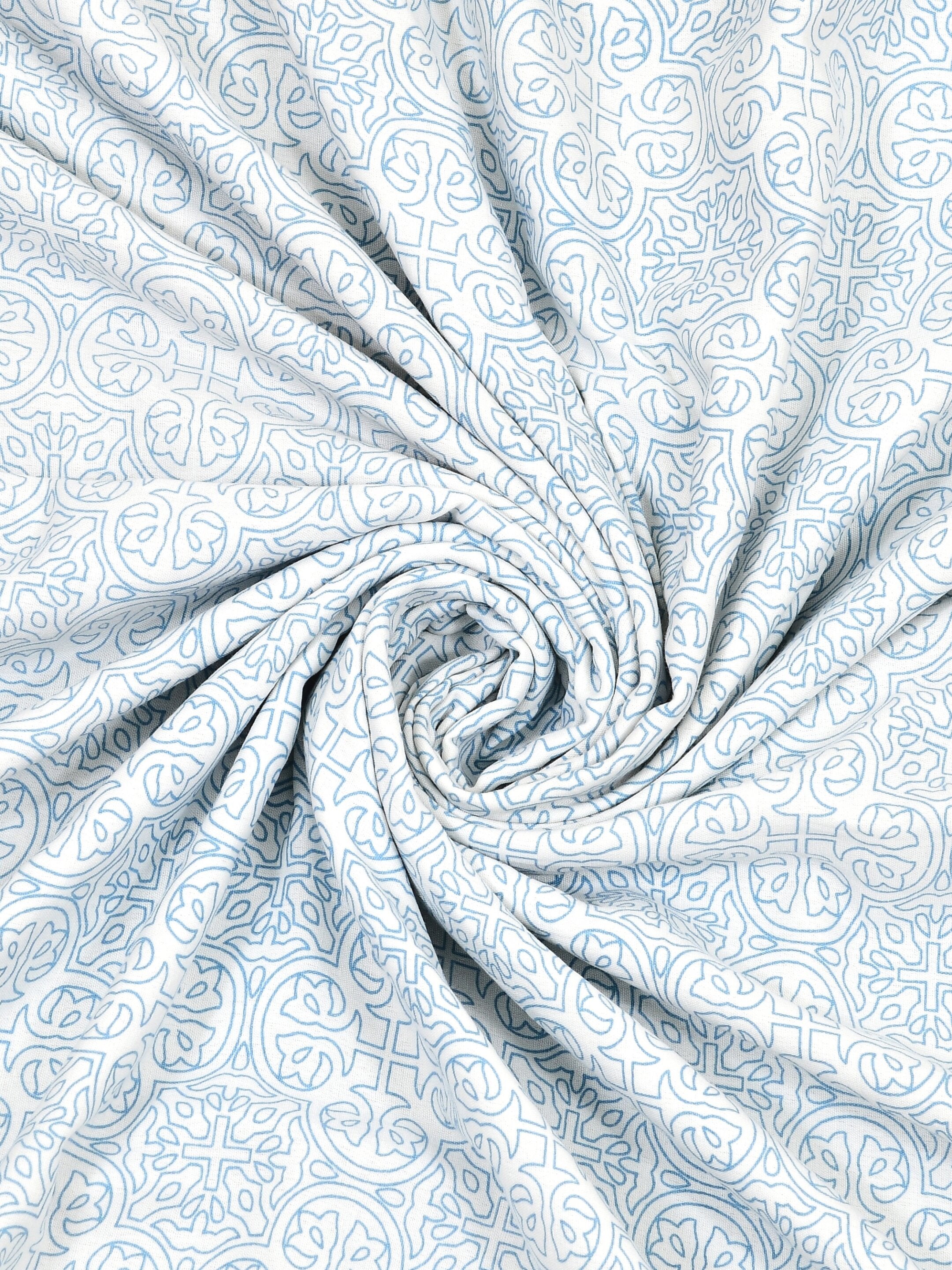 Living Roots Hand Block Floral Printed | Single Bed Dohar Lightweight For Summer Mild Winters AC Reversible Soft Comforter | No Colour Bleeding, Blue Colour, 56*86 inches, 150TC (11-029-C)