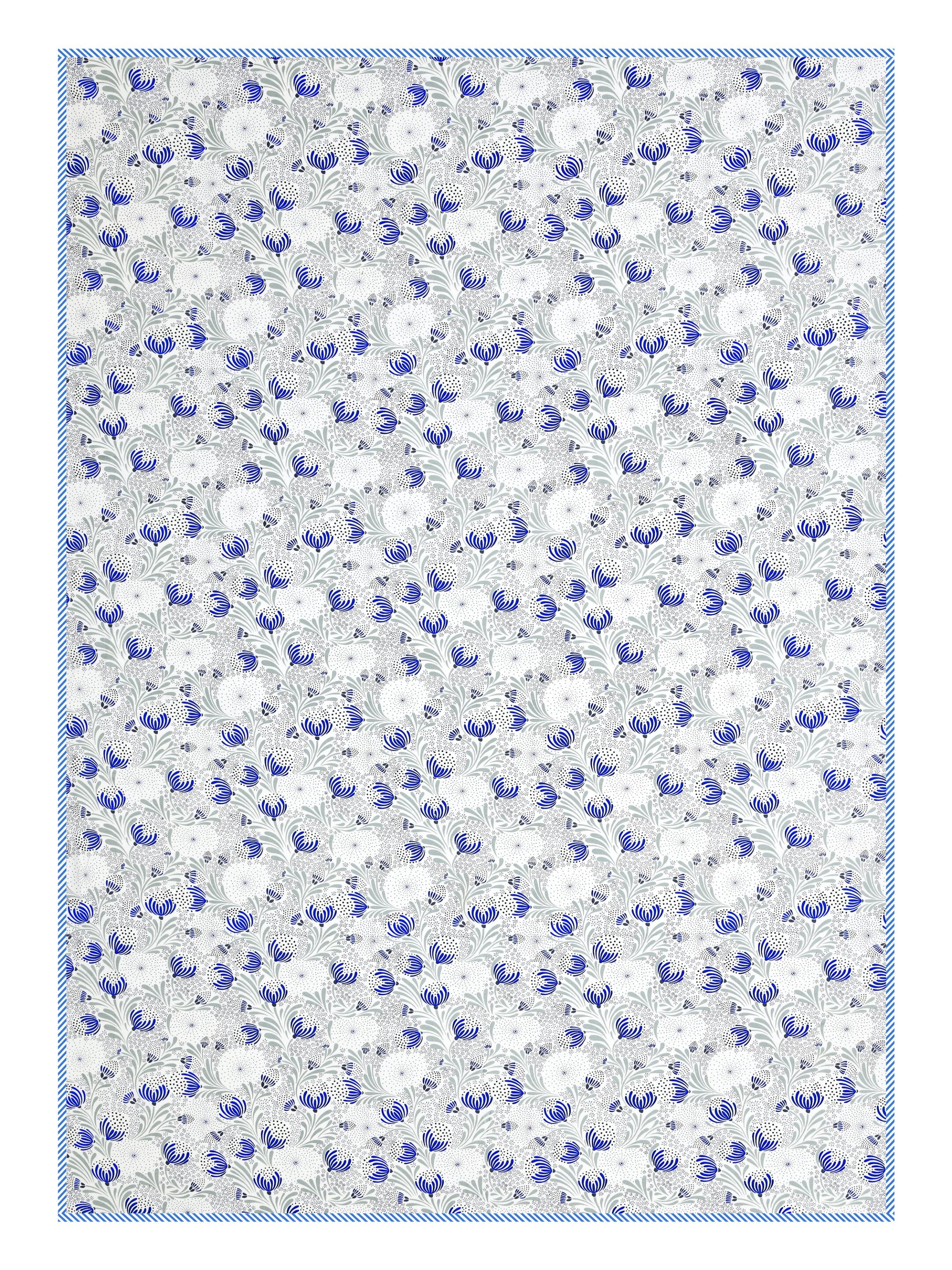 Living Roots Hand Block Floral Printed | Single Bed Dohar Lightweight For Summer Mild Winters AC Reversible Soft Comforter | No Colour Bleeding, Blue Colour, 56*86 inches, 150TC (11-029-C)
