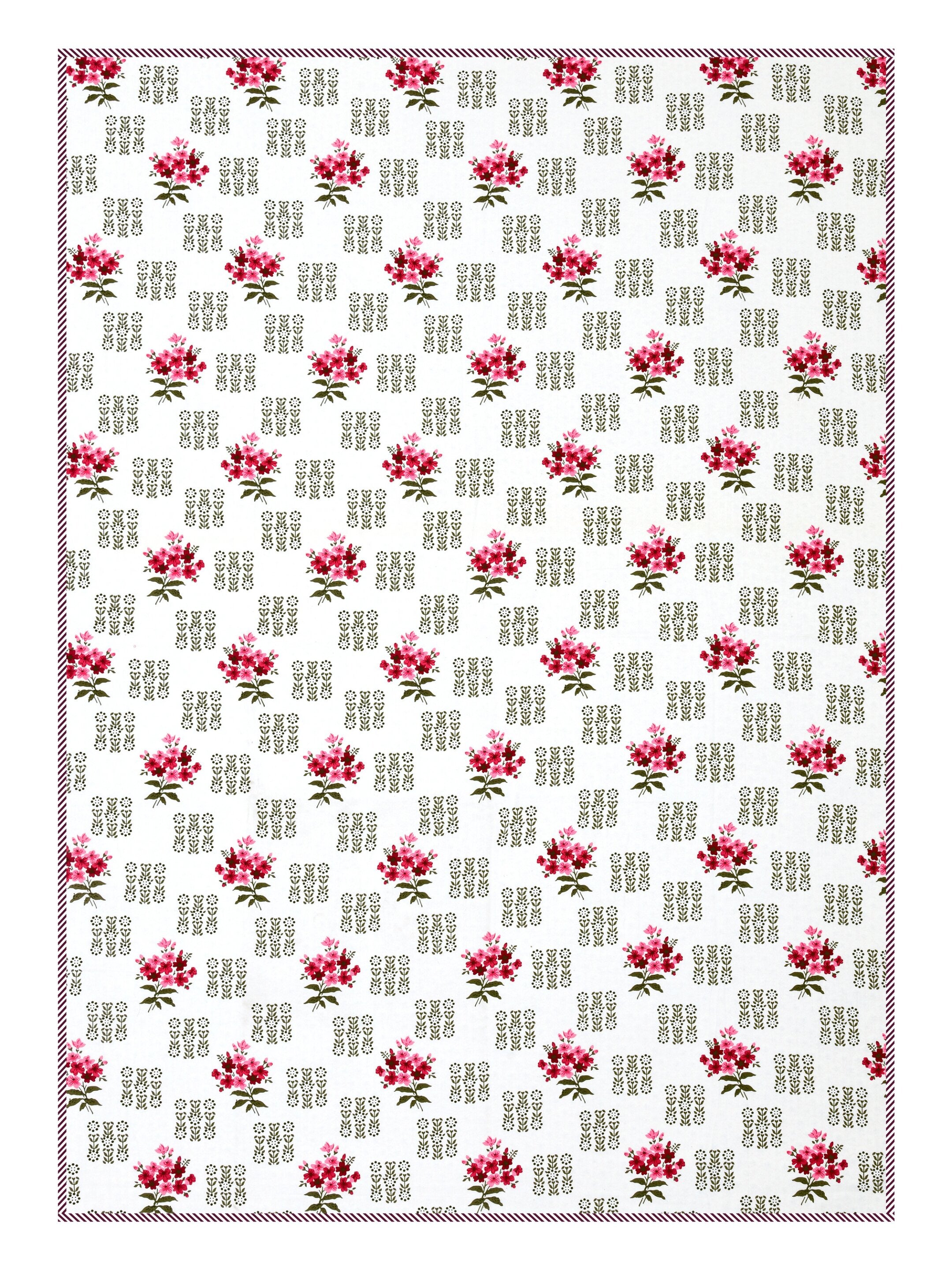 Living Roots Hand Block Floral Printed | Single Bed Dohar Lightweight For Summer Mild Winters AC Reversible Soft Comforter | No Colour Bleeding, Black Colour, 56*86 inches, 150TC (11-030-A)