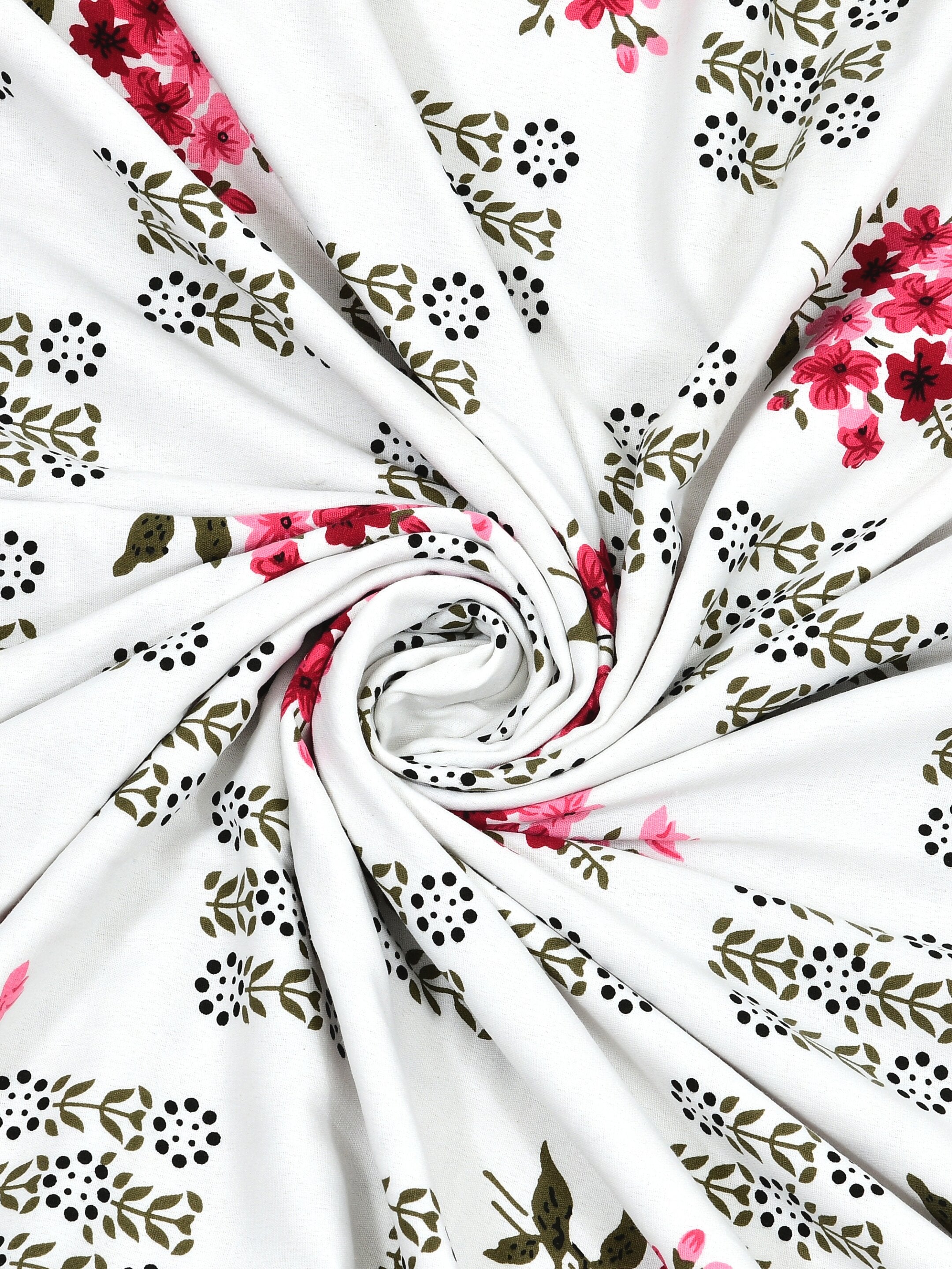 Living Roots Hand Block Floral Printed | Single Bed Dohar Lightweight For Summer Mild Winters AC Reversible Soft Comforter | No Colour Bleeding, Red Colour, 56*86 inches, 150TC (11-030-B)