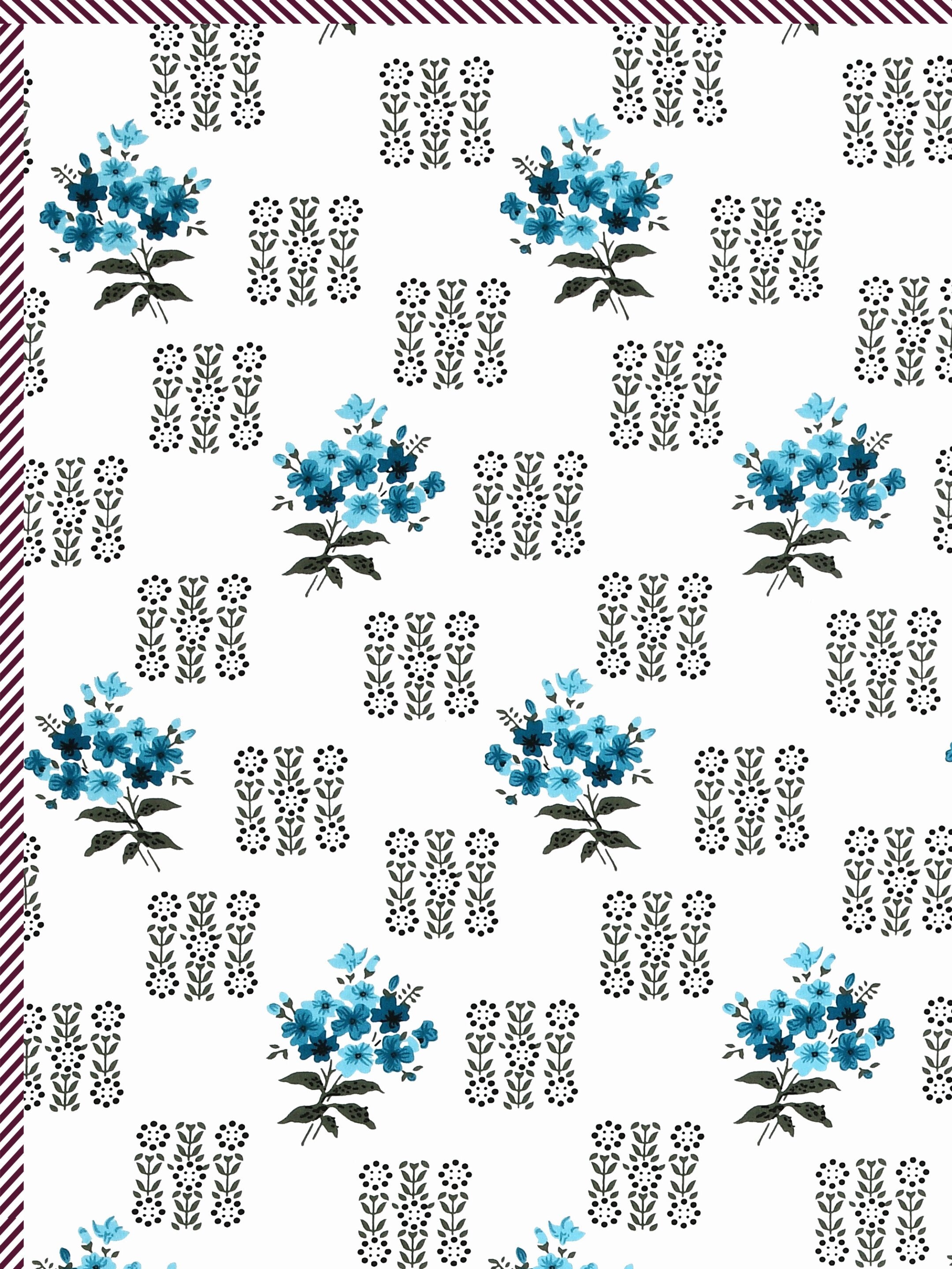Living Roots Hand Block Floral Printed | Single Bed Dohar Lightweight For Summer Mild Winters AC Reversible Soft Comforter | No Colour Bleeding, Sky Blue Colour, 56*86 inches, 150TC (11-030-C)