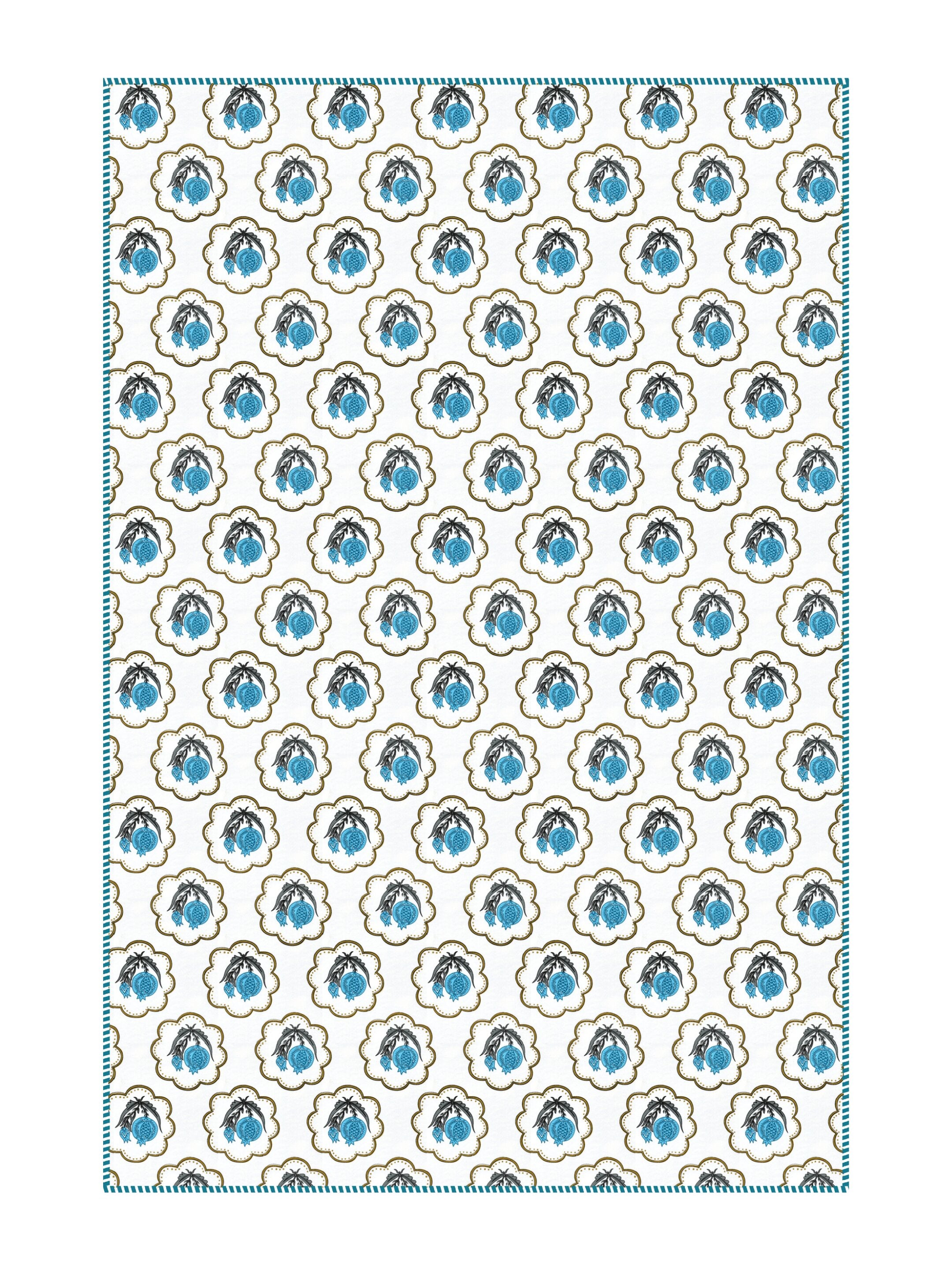 Living Roots Hand Block Floral Printed | Single Bed Dohar Lightweight For Summer Mild Winters AC Reversible Soft Comforter | No Colour Bleeding, Sky Blue Colour, 56*86 inches, 150TC (11-031-B)