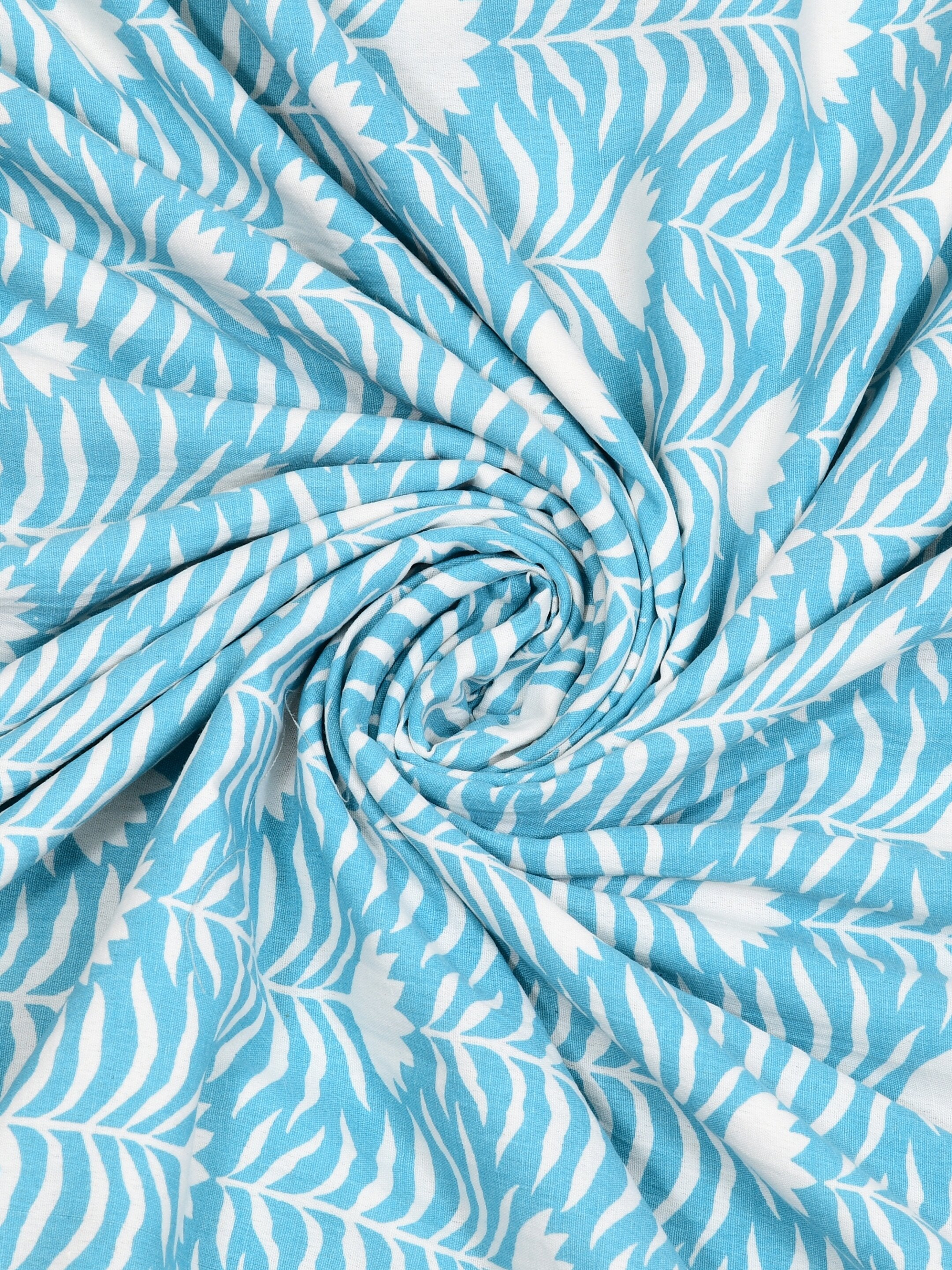 Living Roots Hand Block Floral Printed | Single Bed Dohar Lightweight For Summer Mild Winters AC Reversible Soft Comforter | No Colour Bleeding, Sky Blue Colour, 56*86 inches, 150TC (11-031-B)