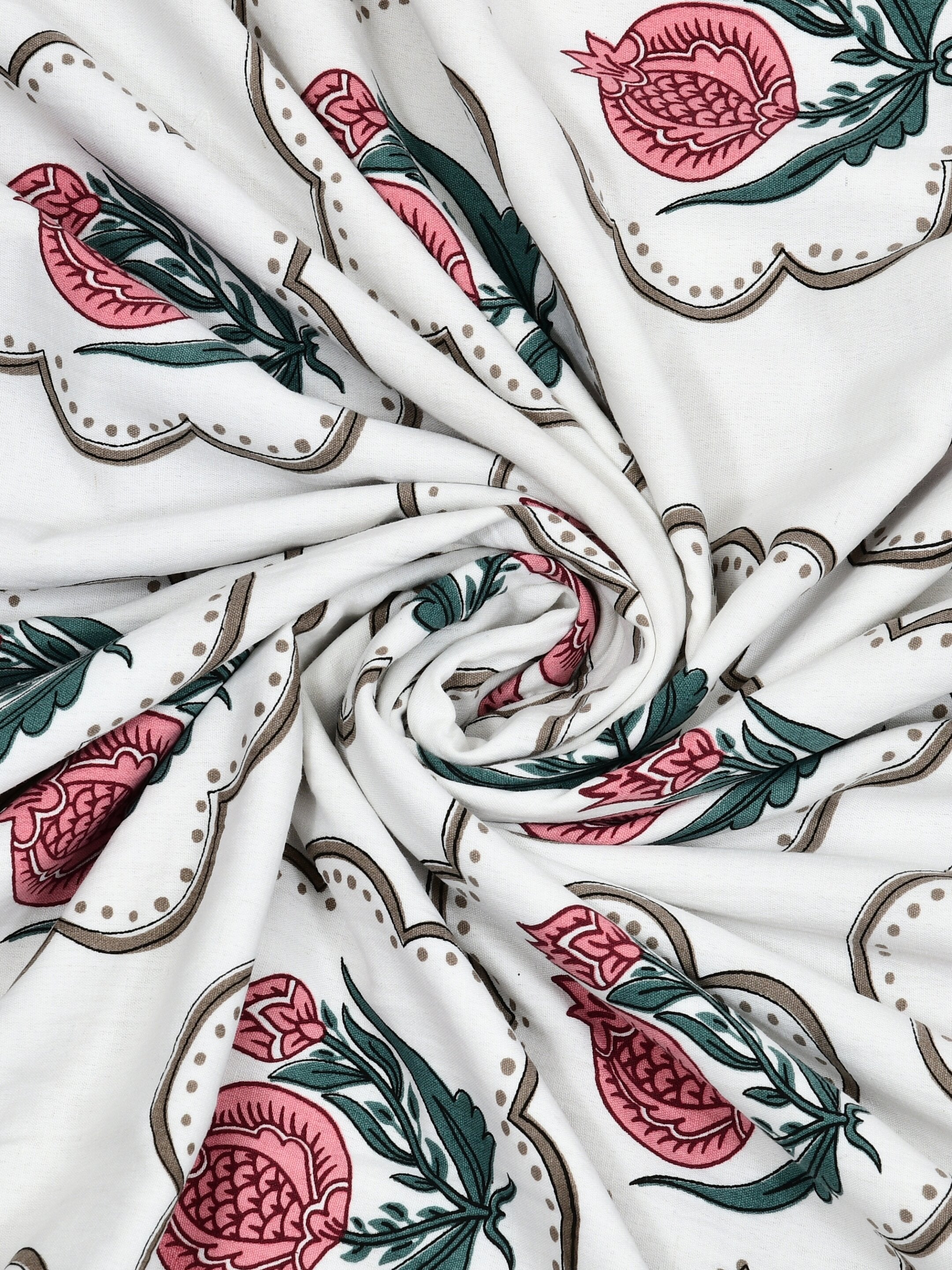 Living Roots Hand Block Floral Printed | Single Bed Dohar Lightweight For Summer Mild Winters AC Reversible Soft Comforter | No Colour Bleeding, Pink Colour, 56*86 inches, 150TC (11-031-C)