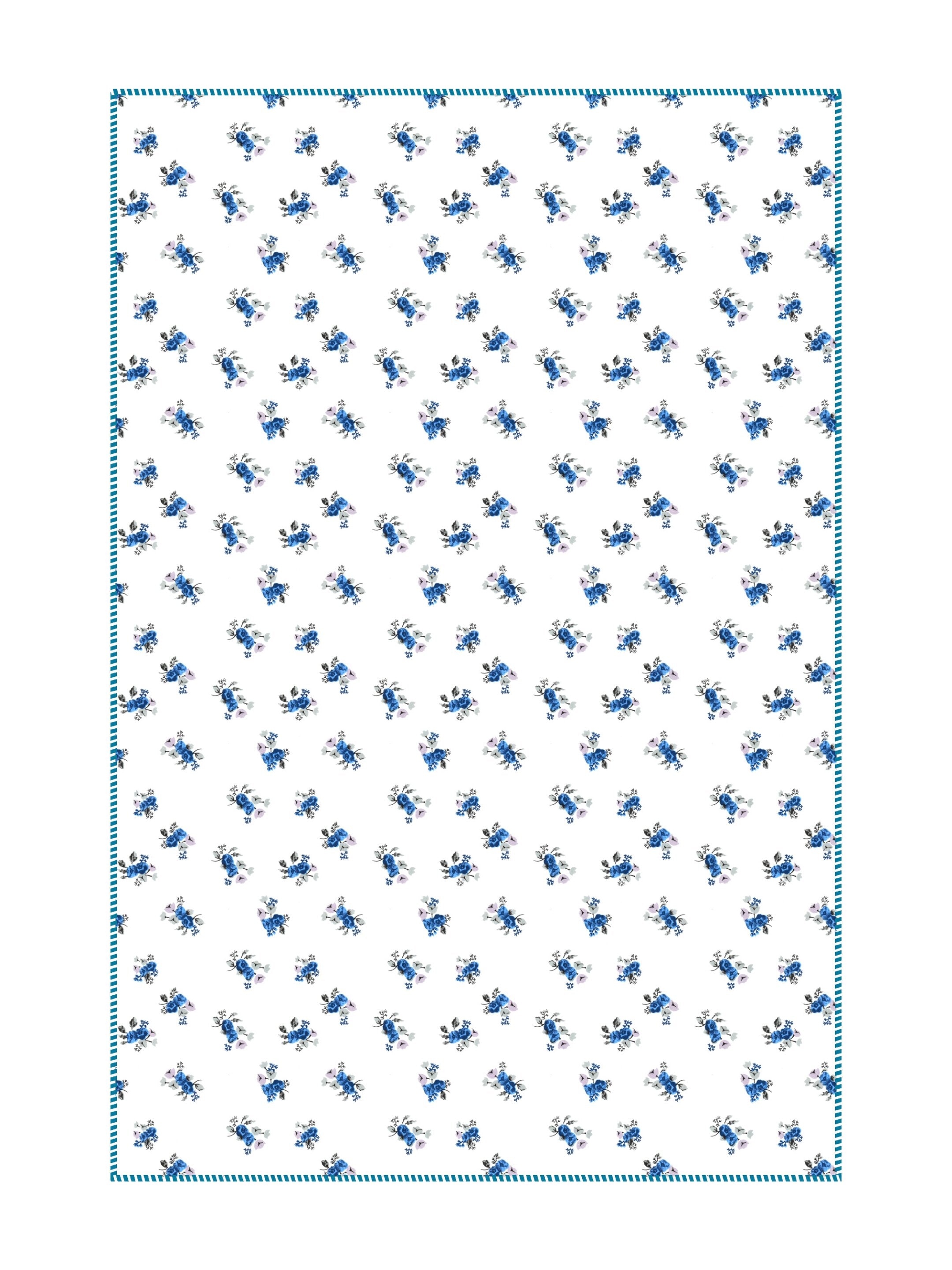 Living Roots Hand Block Floral Printed | Single Bed Dohar Lightweight For Summer Mild Winters AC Reversible Soft Comforter | No Colour Bleeding, Blue Colour, 56*86 inches, 150TC (11-032-C)