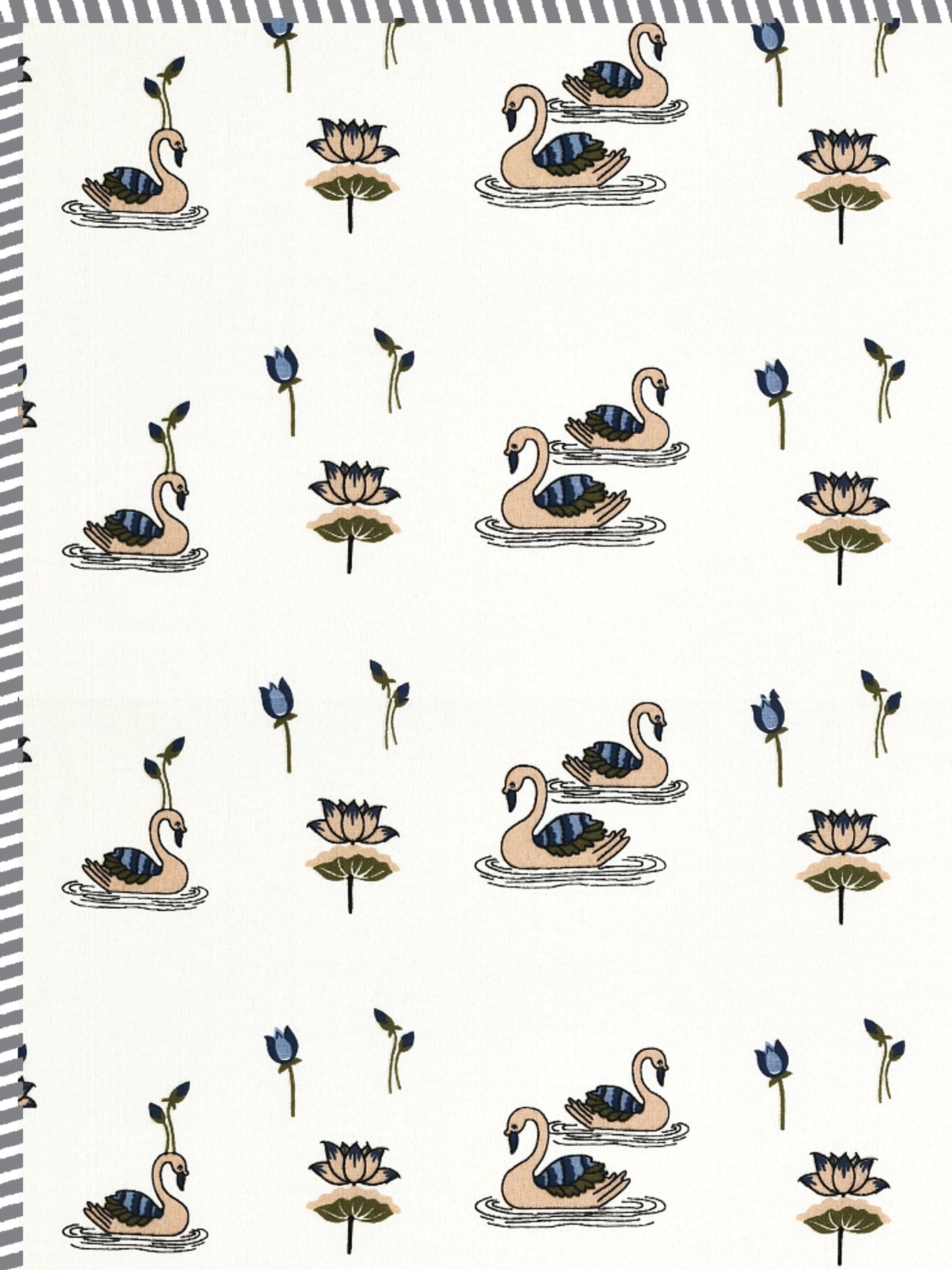 Living Roots Hand Block Swan Lotus Printed | Single Bed Dohar Lightweight For Summer Mild Winters AC Reversible Soft Comforter | No Colour Bleeding, Beige Colour, 56*86 inches, 150TC (11-033-C)