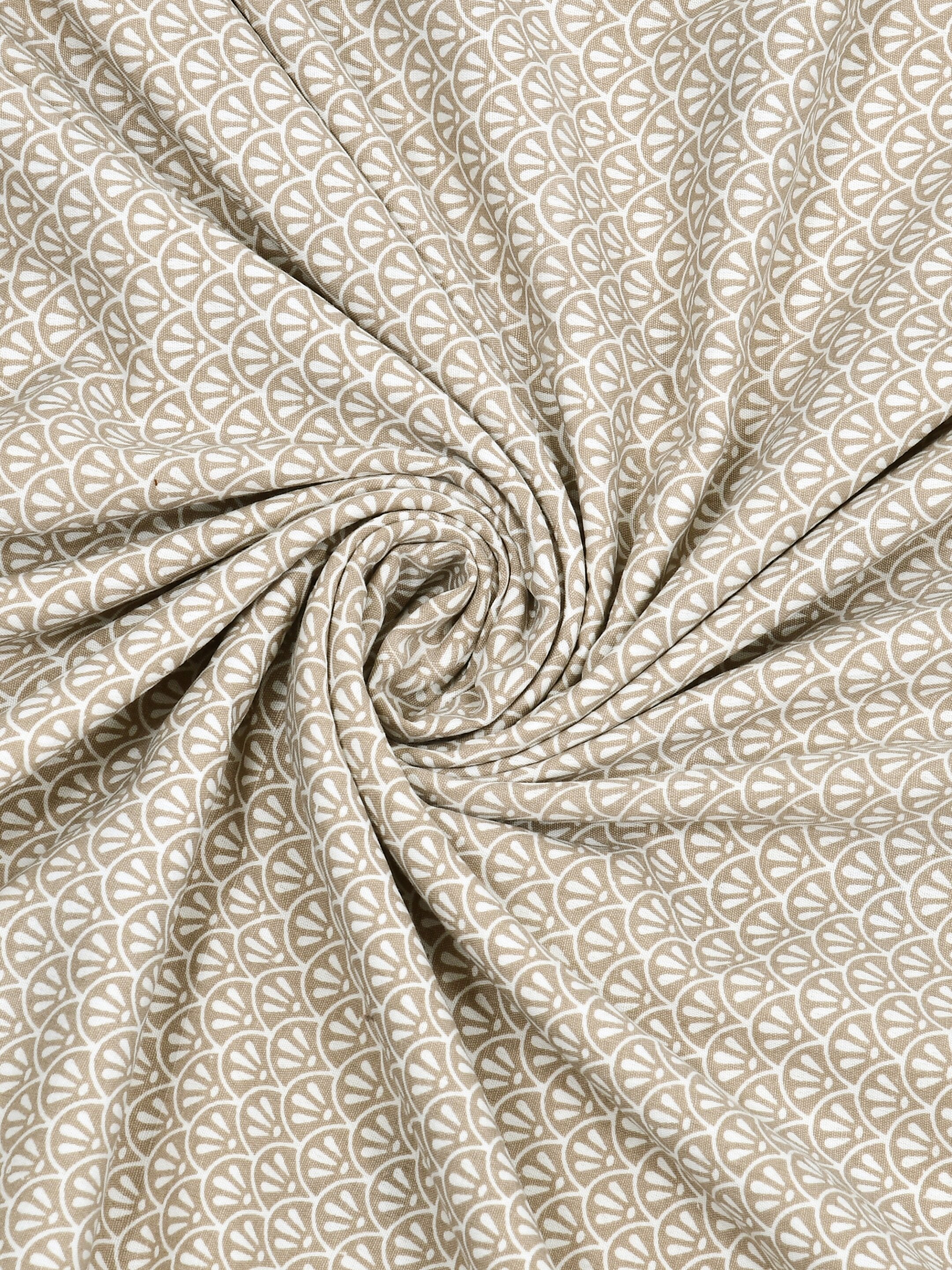 Living Roots Hand Block Swan Lotus Printed | Single Bed Dohar Lightweight For Summer Mild Winters AC Reversible Soft Comforter | No Colour Bleeding, Beige Colour, 56*86 inches, 150TC (11-033-C)