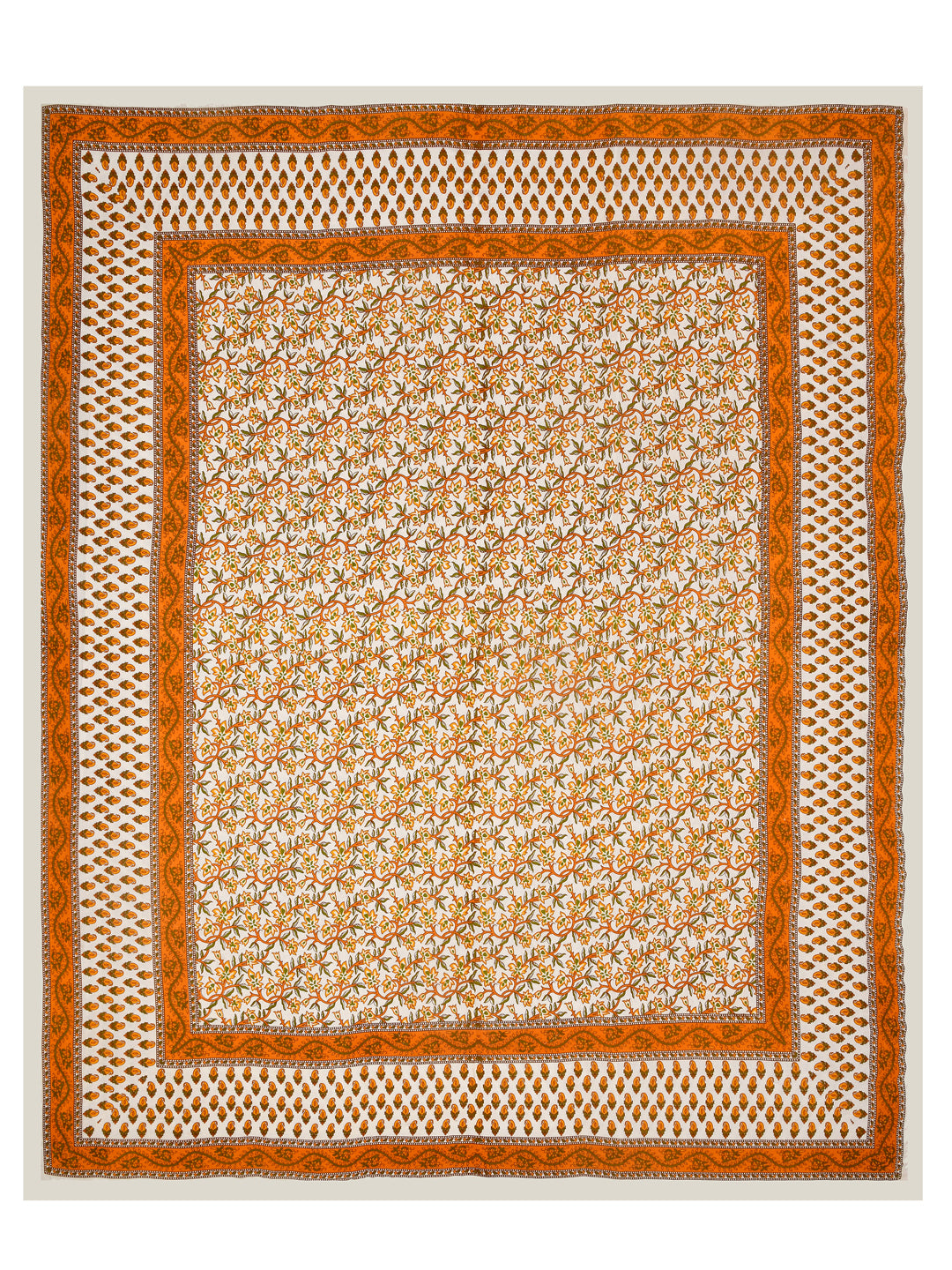 LIVING ROOTS Floral Block Print Reversible AC Dohar- 100% Cotton (21-010)