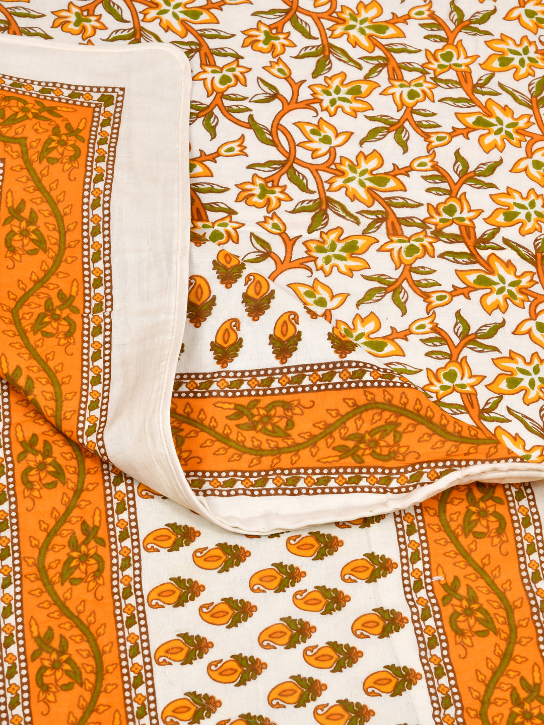 LIVING ROOTS Floral Block Print Reversible AC Dohar- 100% Cotton (21-010)