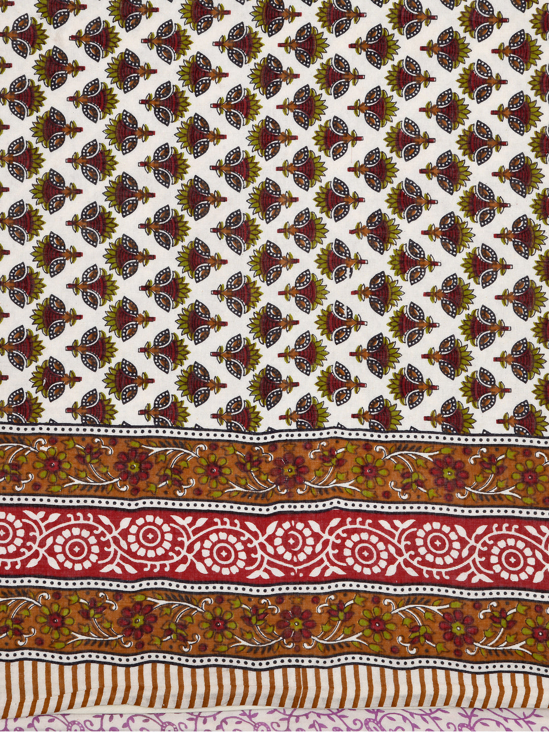 LIVING ROOTS Brown Booti Block Print Reversible AC Dohar- 100% Cotton (21-012)