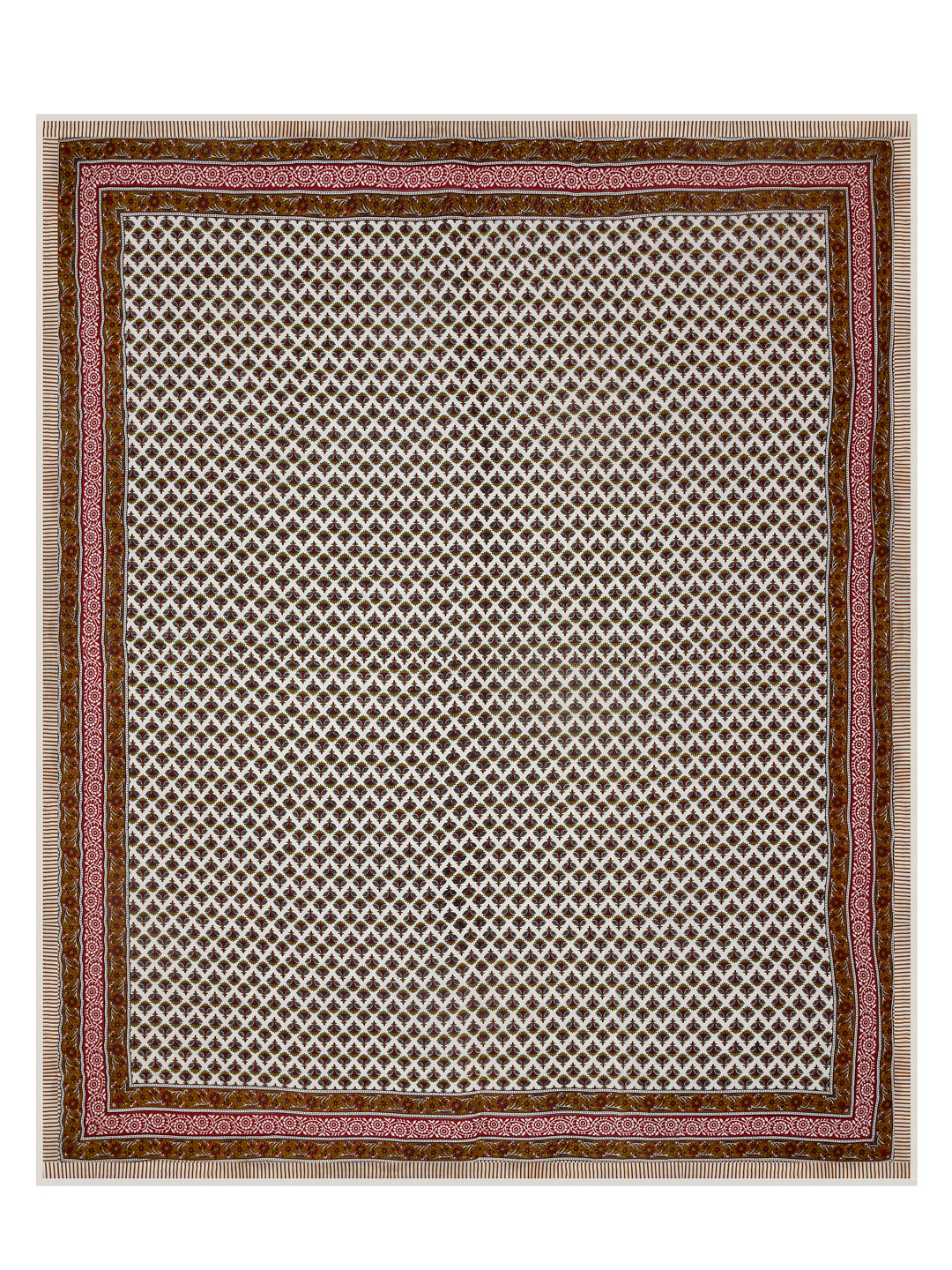 LIVING ROOTS Brown Booti Block Print Reversible AC Dohar- 100% Cotton (21-012)