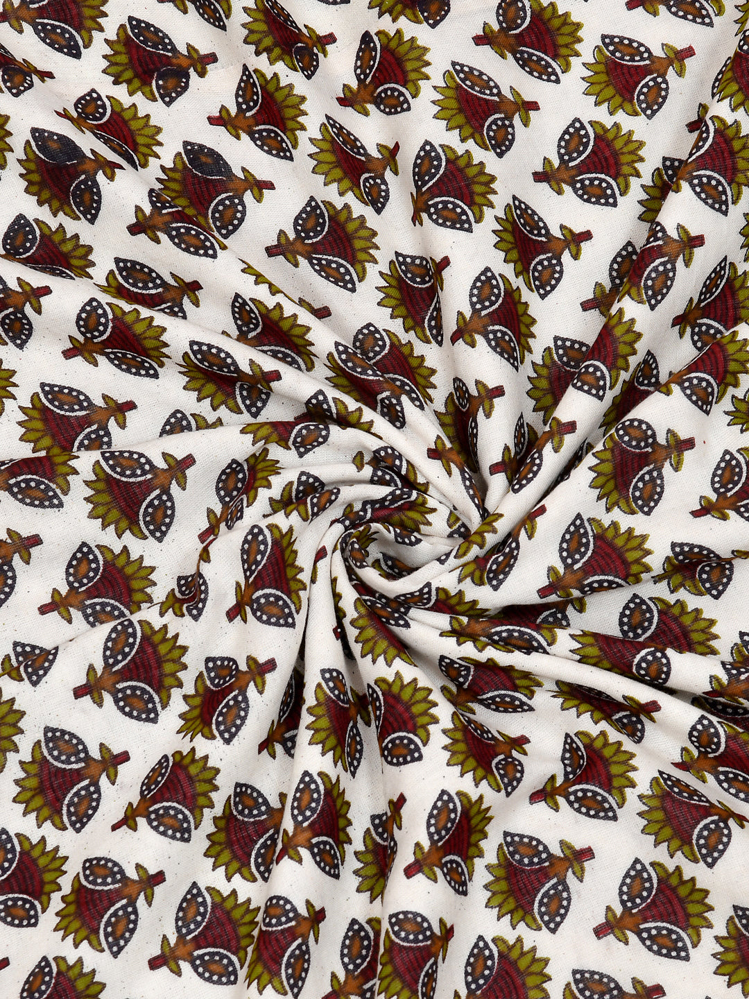LIVING ROOTS Brown Booti Block Print Reversible AC Dohar- 100% Cotton (21-012)