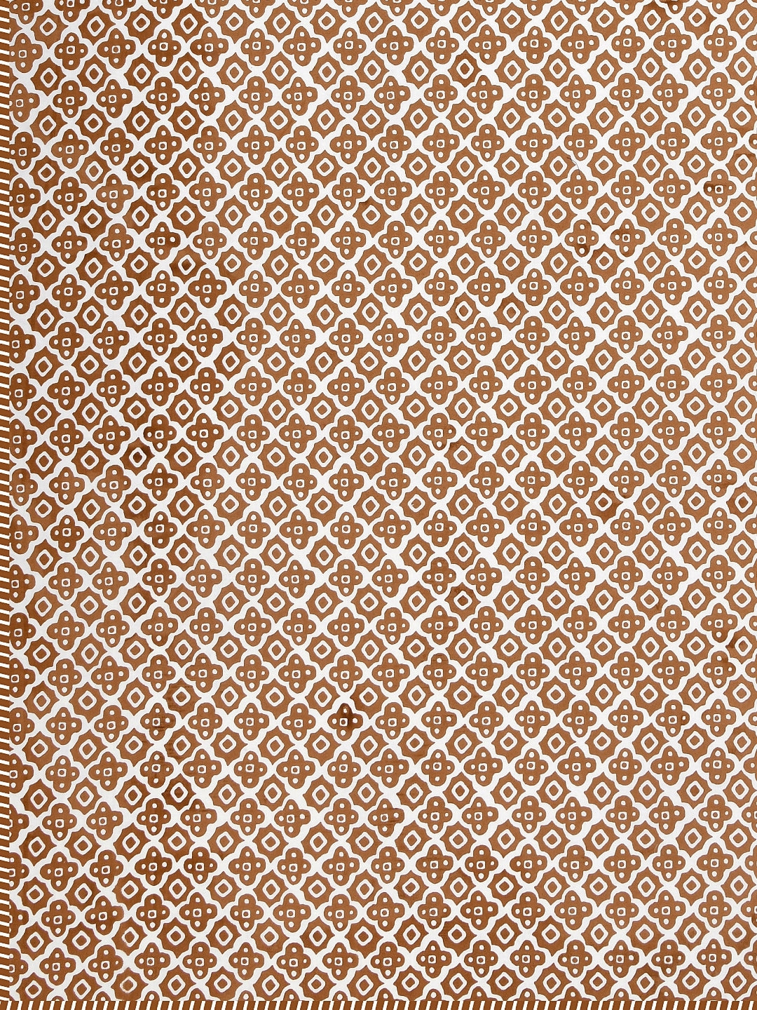 LIVING ROOTS 100% Cotton Dohar King Size Reversible Hand Block Printed Malmal Summer Dohar (Brown Motifs) (21-014-A)
