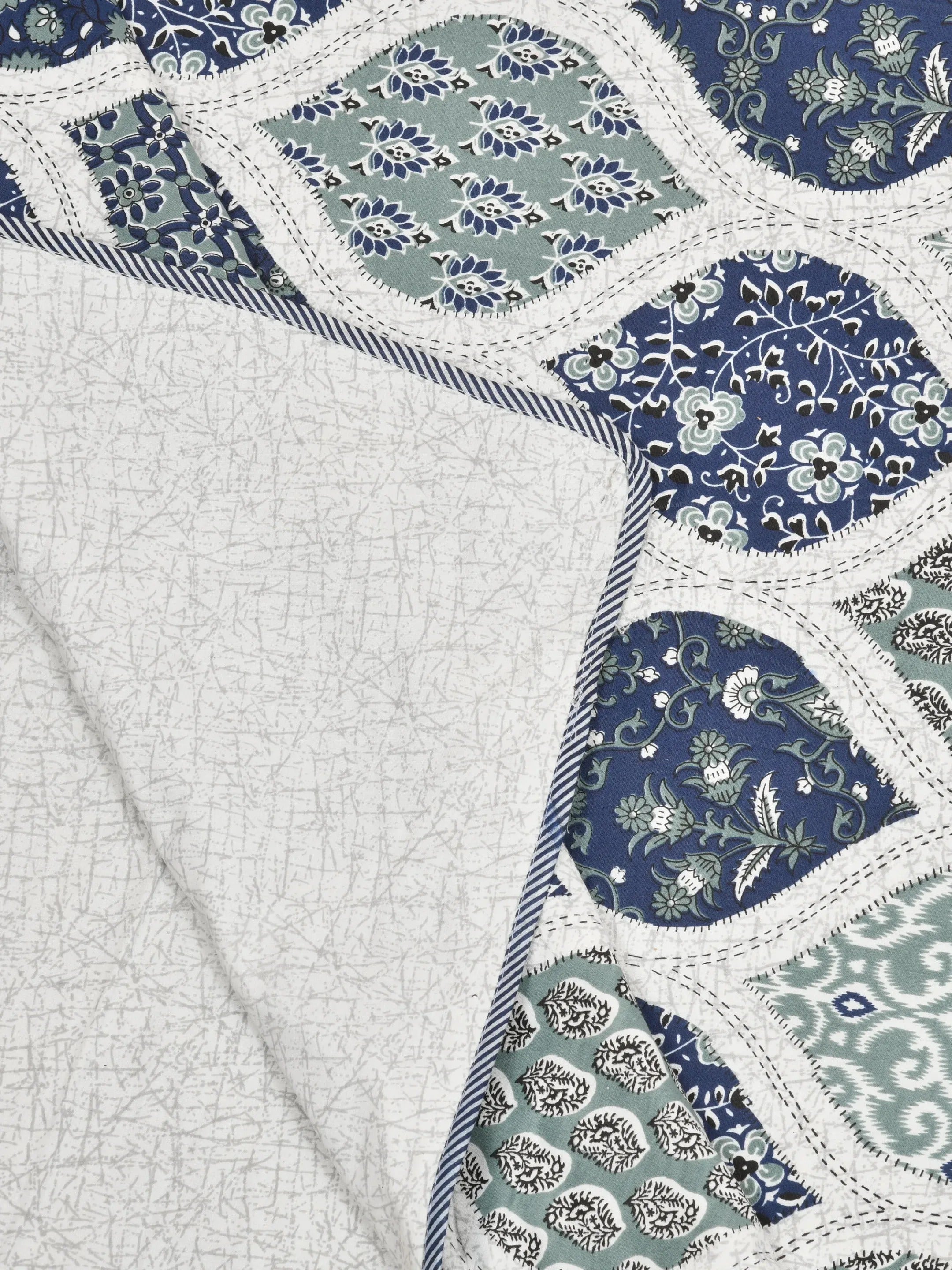 LIVING ROOTS Super Soft Malmal (Muslin) Cotton Double Bed Dohar 86 x 96 inches (7*8 Feet), All Season Reversible AC Comforter Hand Block Print | Rich Fast Colour with No Colour Bleeding | Soft, Breathable & Skin Friendly (21-027-A)