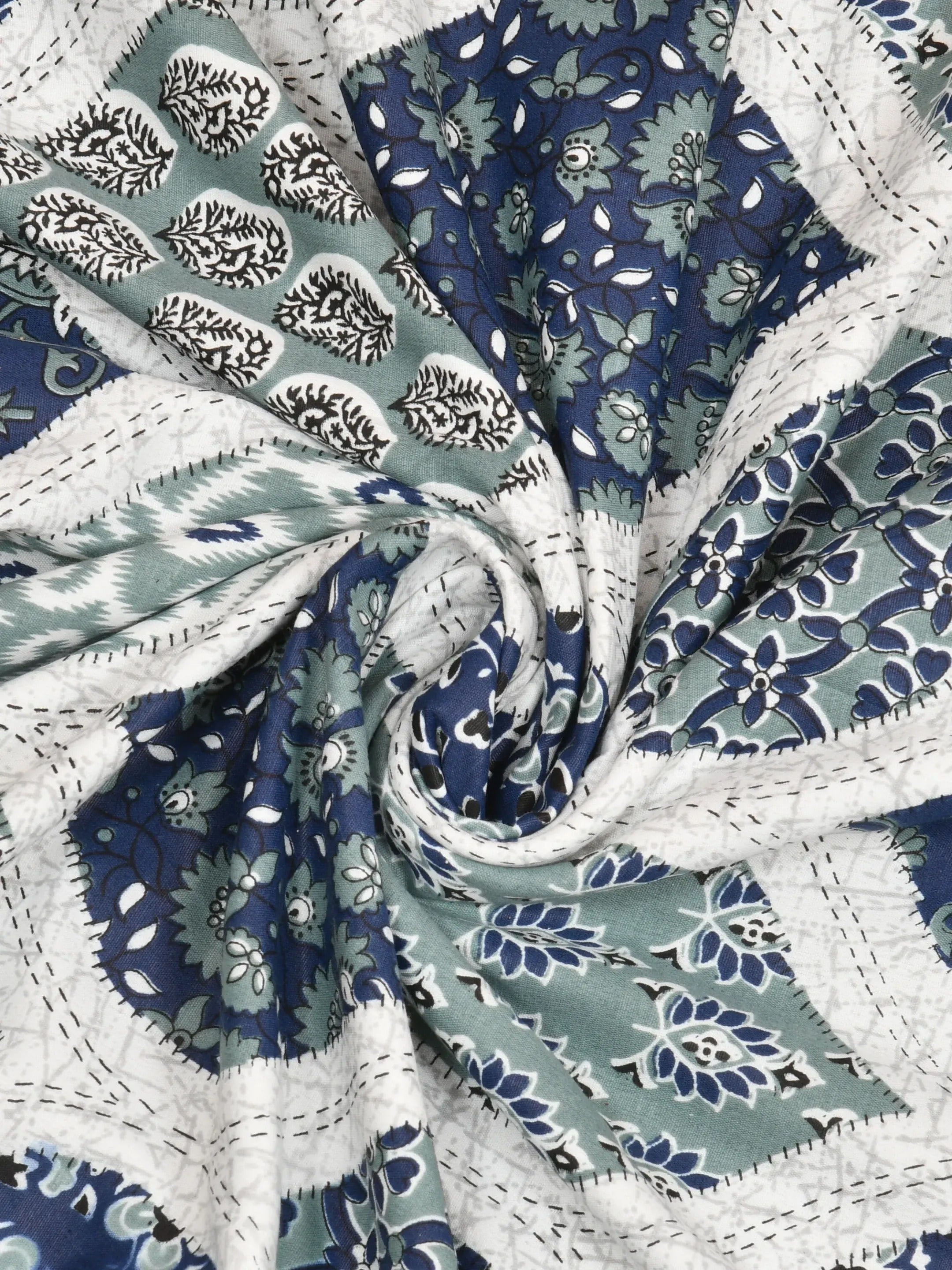 LIVING ROOTS Super Soft Malmal (Muslin) Cotton Double Bed Dohar 86 x 96 inches (7*8 Feet), All Season Reversible AC Comforter Hand Block Print | Rich Fast Colour with No Colour Bleeding | Soft, Breathable & Skin Friendly (21-027-A)