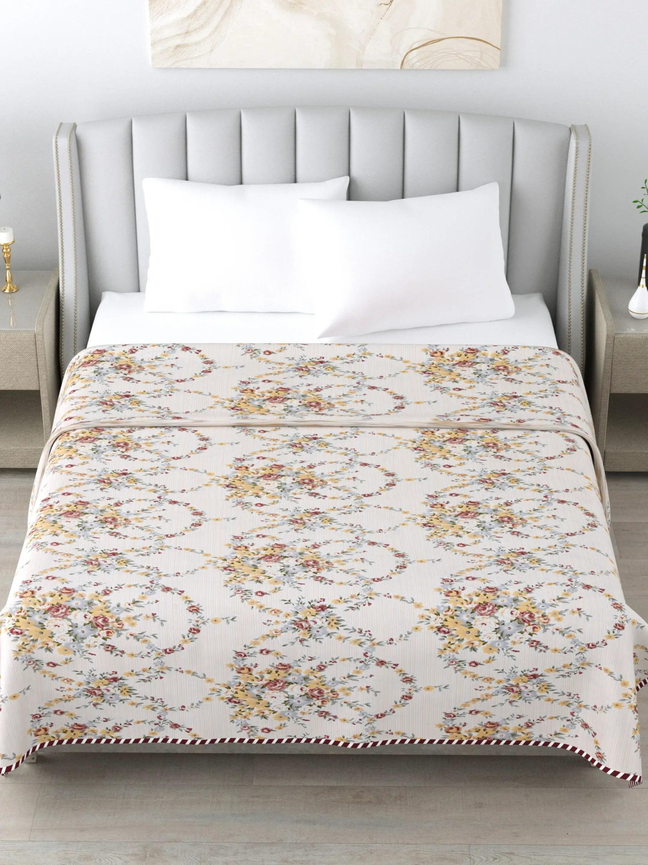 LIVING ROOTS Super Soft Malmal (Muslin) Cotton Double Bed Dohar 86 x 96 inches (7*8 Feet), All Season Reversible AC Comforter Hand Block Print | Rich Fast Colour with No Colour Bleeding | Soft, Breathable & Skin Friendly (21-029-B)