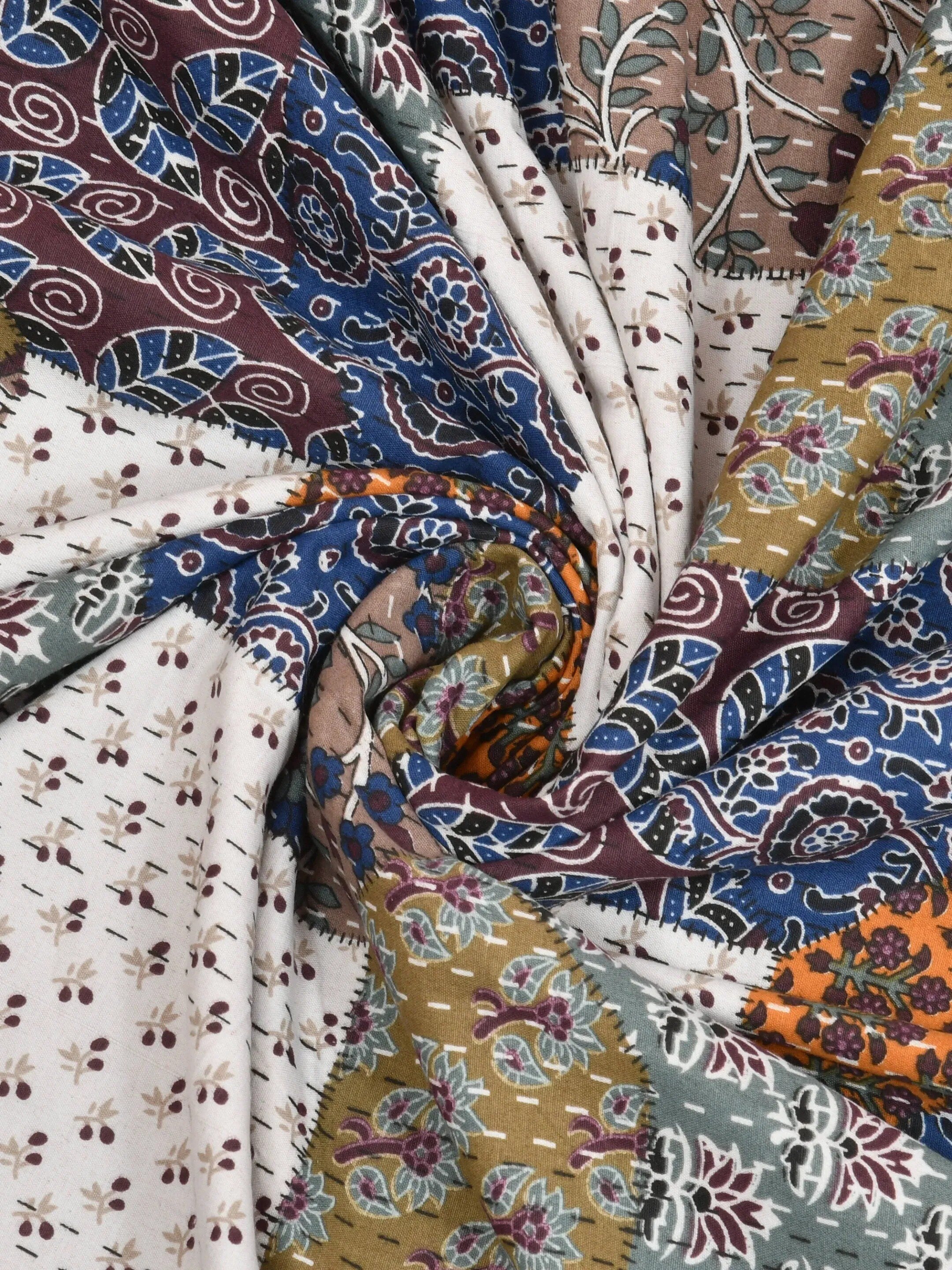 LIVING ROOTS Super Soft Malmal (Muslin) Cotton Double Bed Dohar 86 x 96 inches (7*8 Feet), All Season Reversible AC Comforter Hand Block Print | Rich Fast Colour with No Colour Bleeding | Soft, Breathable & Skin Friendly (21-031-B)