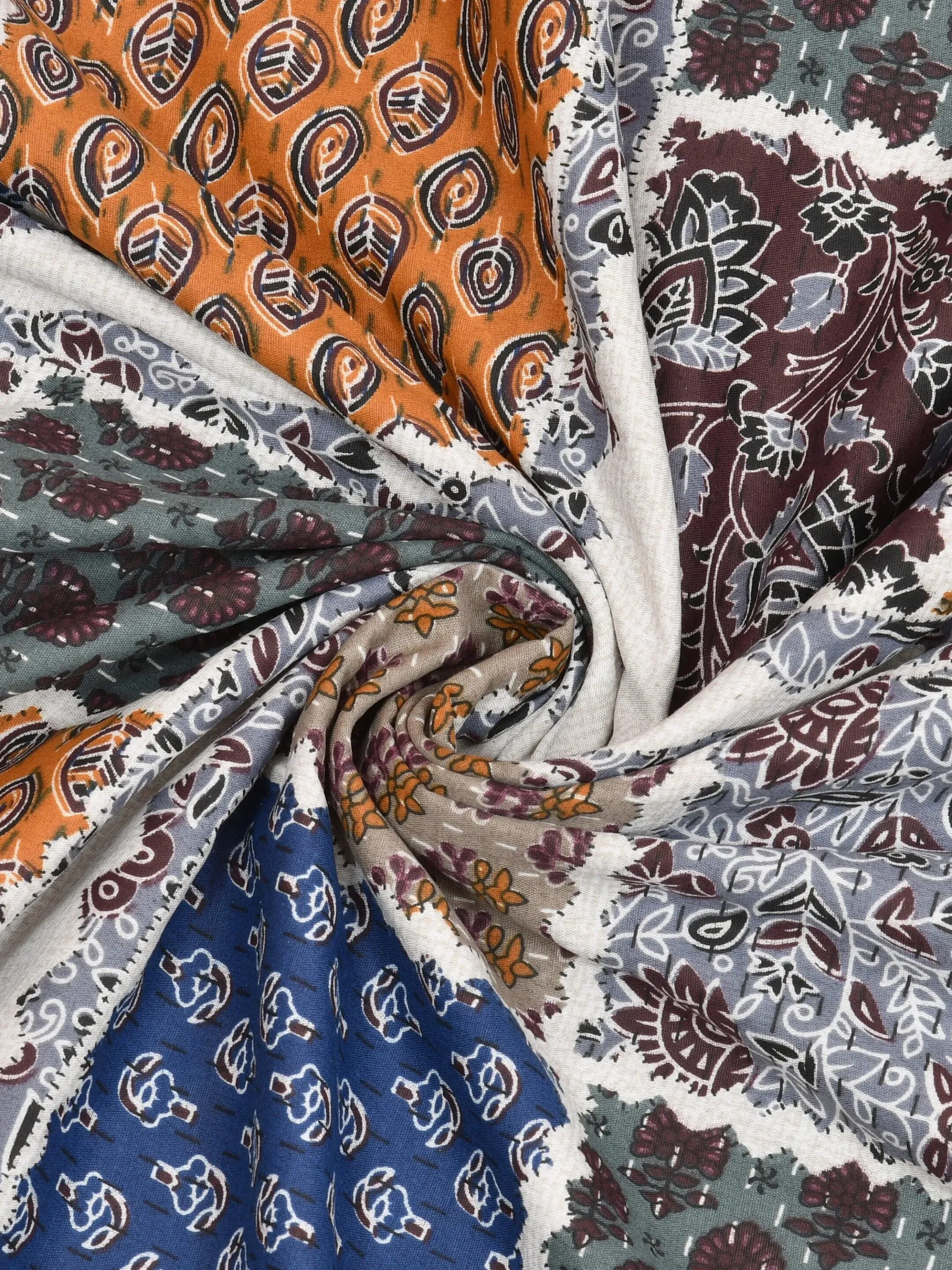 LIVING ROOTS Super Soft Malmal (Muslin) Cotton Double Bed Dohar 86 x 96 inches (7*8 Feet), All Season Reversible AC Comforter Hand Block Print | Rich Fast Colour with No Colour Bleeding | Soft, Breathable & Skin Friendly (21-032-C)