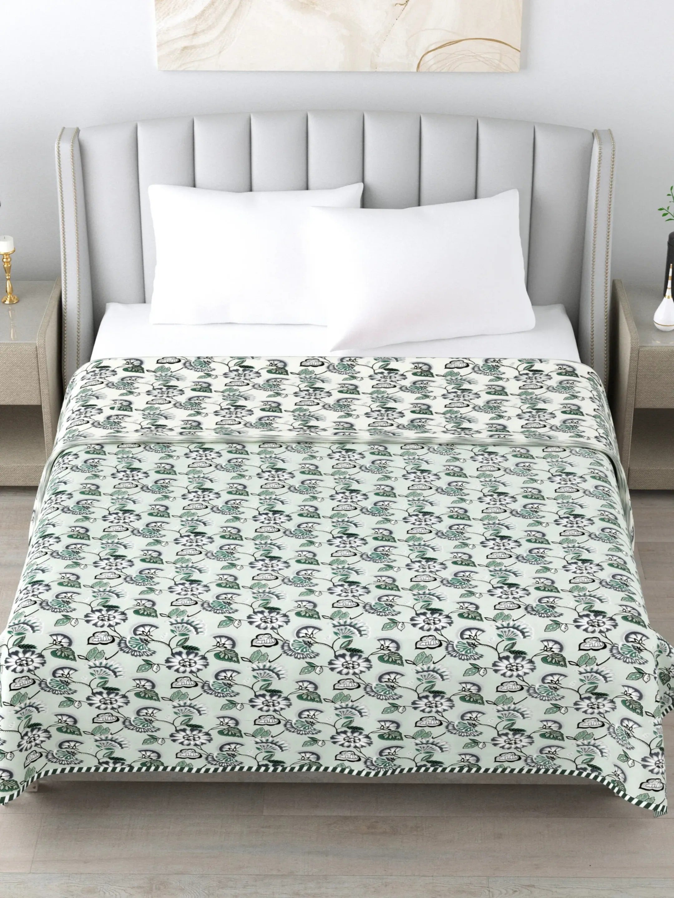 LIVING ROOTS Super Soft Malmal (Muslin) Cotton Double Bed Dohar 86 x 96 inches (7*8 Feet), All Season Reversible AC Comforter Hand Block Print | Rich Fast Colour with No Colour Bleeding | Soft, Breathable & Skin Friendly (21-034-B)