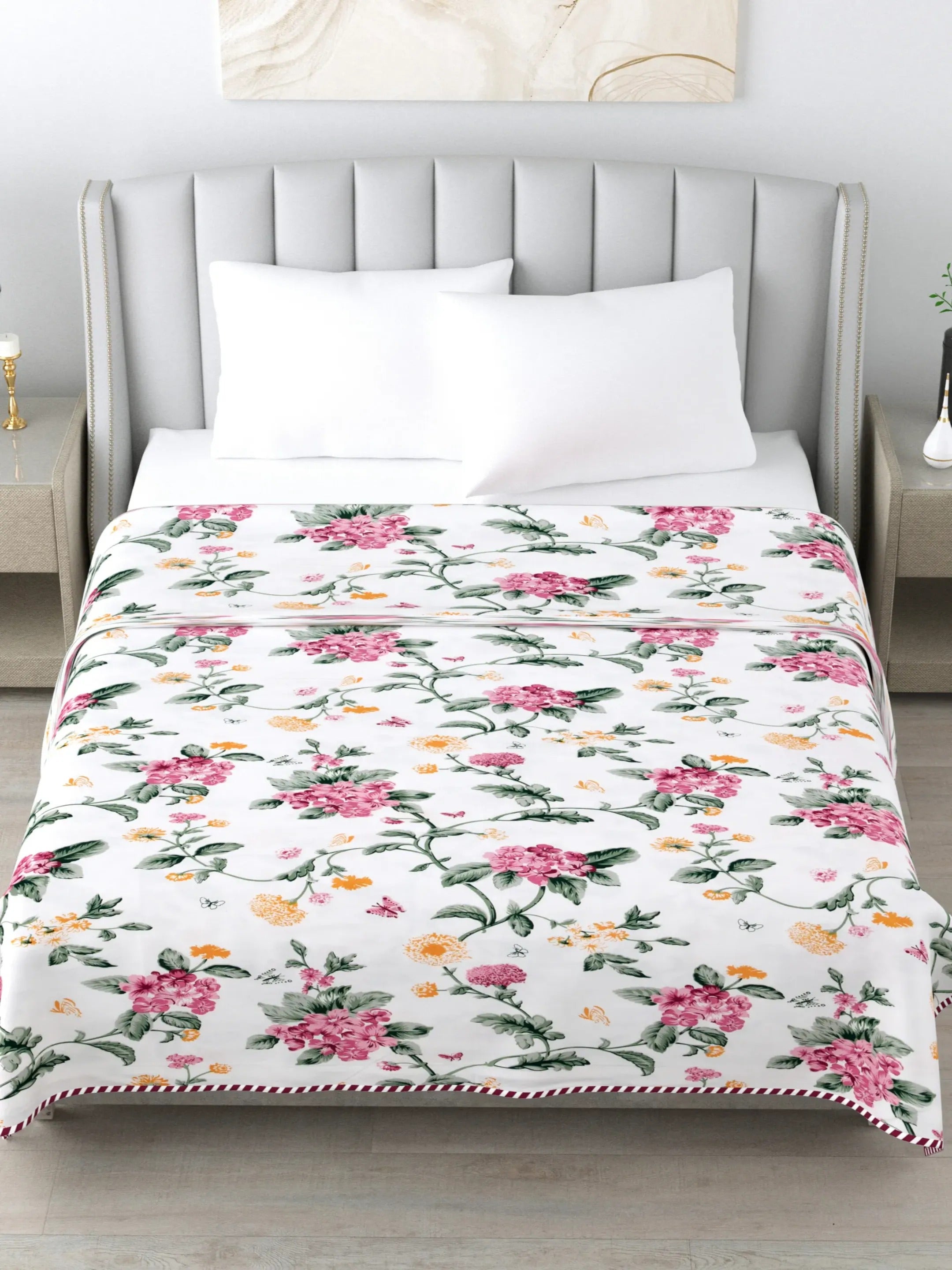 LIVING ROOTS Super Soft Malmal (Muslin) Cotton Double Bed Dohar 86 x 96 inches (7*8 Feet), All Season Reversible AC Comforter Hand Block Print | Rich Fast Colour with No Colour Bleeding | Soft, Breathable & Skin Friendly (21-035-A)