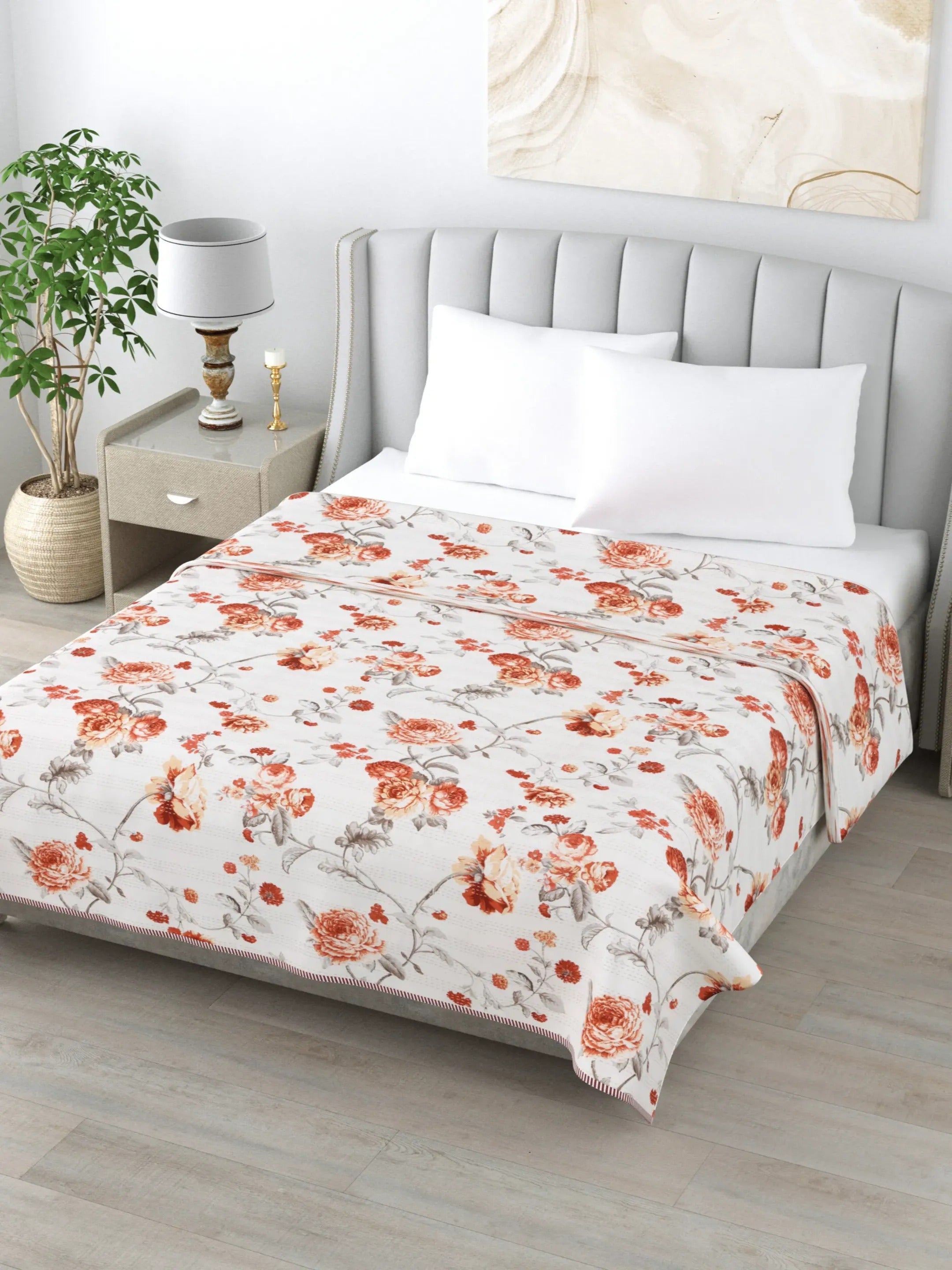 LIVING ROOTS Super Soft Malmal (Muslin) Cotton Double Bed Dohar 86 x 96 inches (7*8 Feet), All Season Reversible AC Comforter Hand Block Print | Rich Fast Colour with No Colour Bleeding | Soft, Breathable & Skin Friendly (21-036-A)