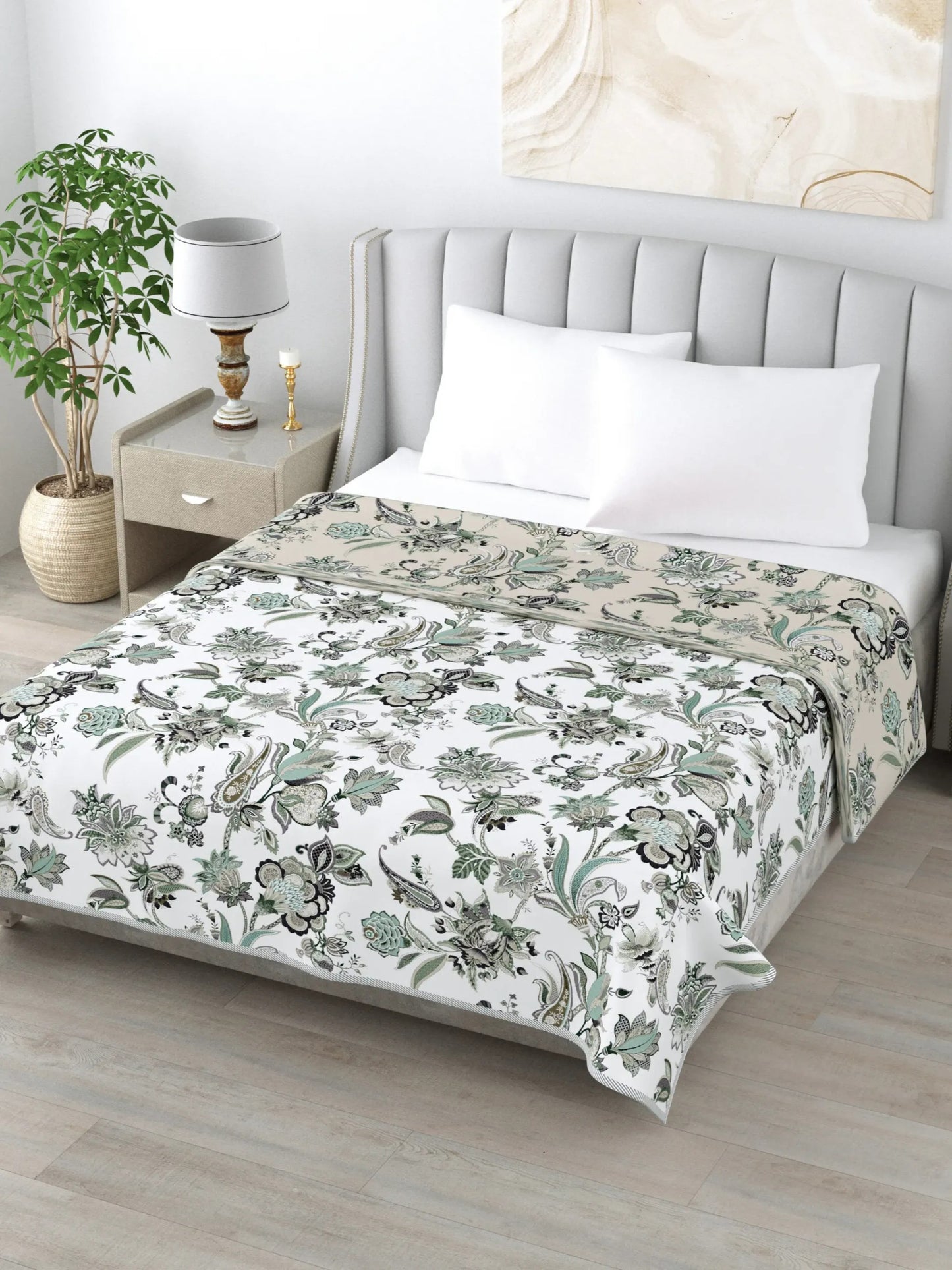 Super Soft Malmal (Muslin) Cotton Double Queen Size Dohar, All Season Reversible AC Comforter Hand Block Print - 86 x 96 inches (7.1*8 Feet) (21-037-A)