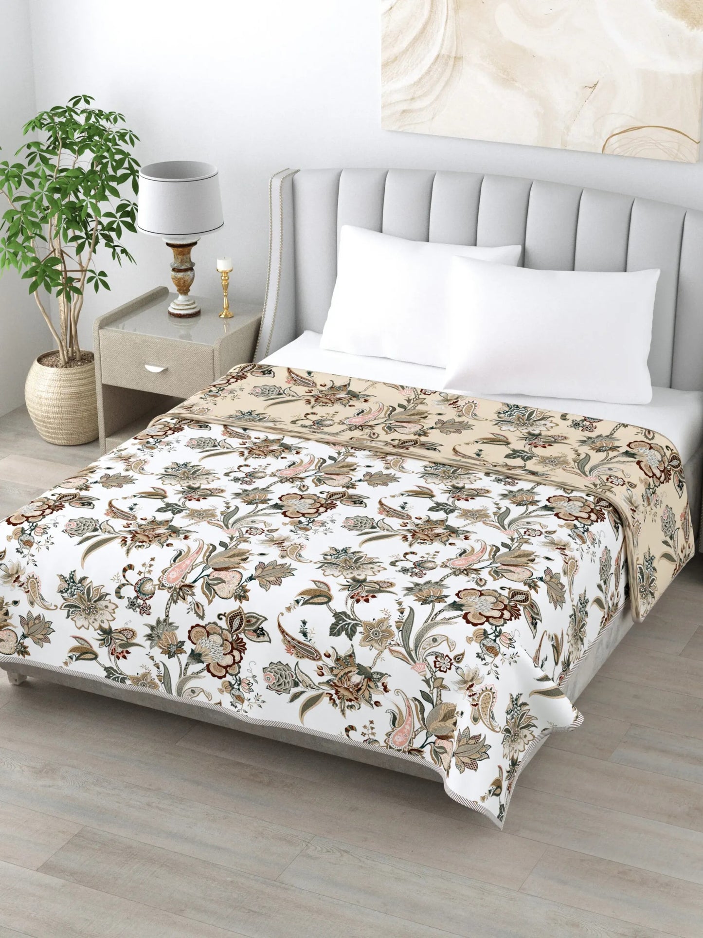 Super Soft Malmal (Muslin) Cotton Double Queen Size Dohar, All Season Reversible AC Comforter Hand Block Print - 86 x 96 inches (7.1*8 Feet) (21-037-B)