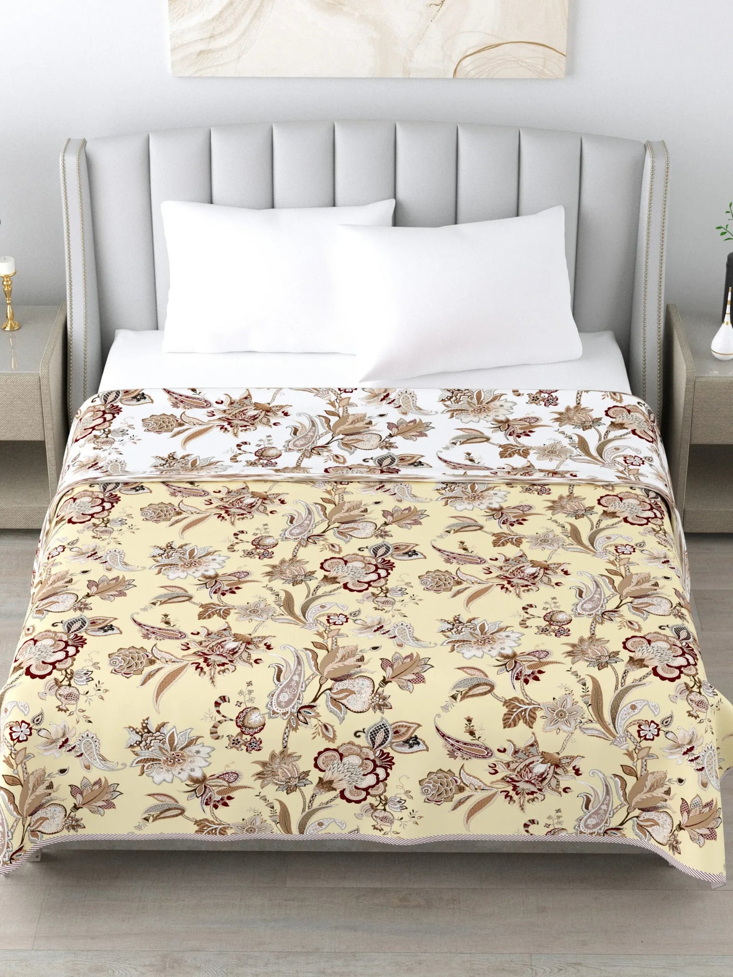 Super Soft Malmal (Muslin) Cotton Double Queen Size Dohar, All Season Reversible AC Comforter Hand Block Print - 86 x 96 inches (7.1*8 Feet) (21-037-C)