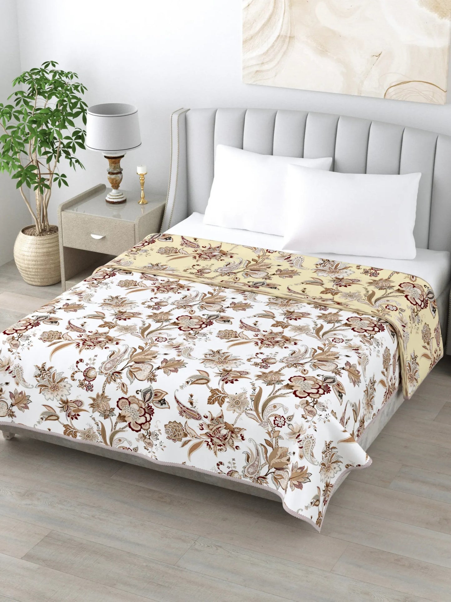 Super Soft Malmal (Muslin) Cotton Double Queen Size Dohar, All Season Reversible AC Comforter Hand Block Print - 86 x 96 inches (7.1*8 Feet) (21-037-C)