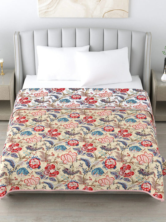 Super Soft Malmal (Muslin) Cotton Double Queen Size Dohar, All Season Reversible AC Comforter Hand Block Print - 86 x 96 inches (7.1*8 Feet) (21-038-A)