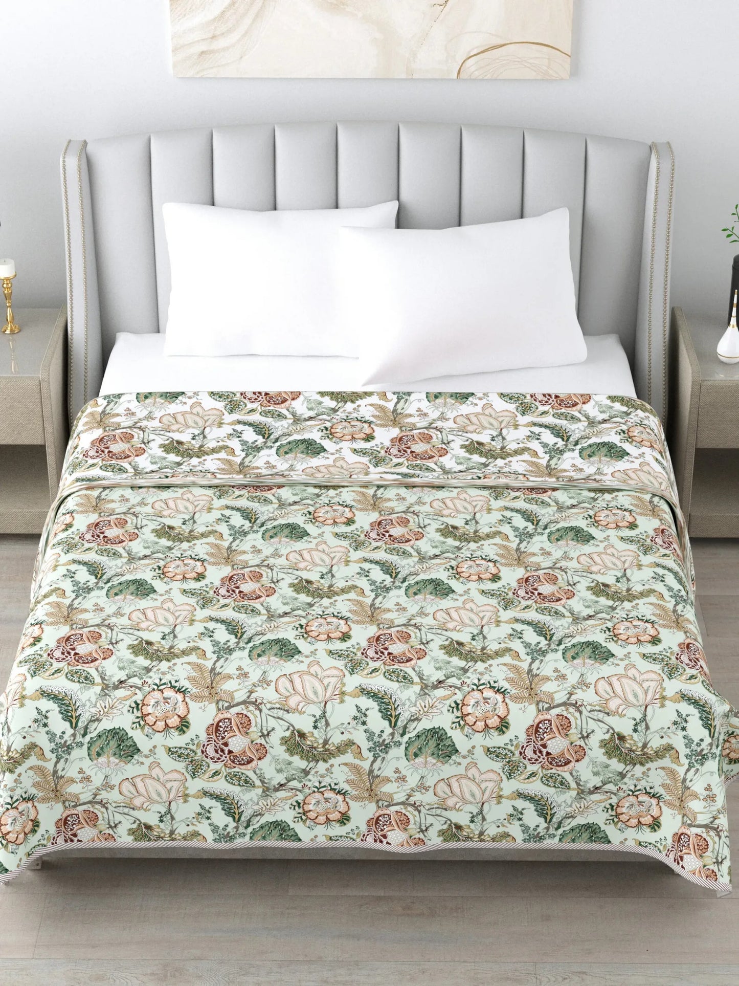 Super Soft Malmal (Muslin) Cotton Double Queen Size Dohar, All Season Reversible AC Comforter Hand Block Print - 86 x 96 inches (7.1*8 Feet) (21-038-C)