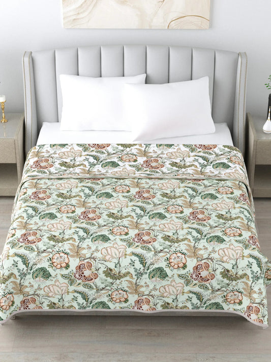 Super Soft Malmal (Muslin) Cotton Double Queen Size Dohar, All Season Reversible AC Comforter Hand Block Print - 86 x 96 inches (7.1*8 Feet) (21-038-C)