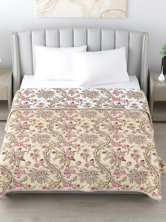 Super Soft Malmal (Muslin) Cotton Double Queen Size Dohar, All Season Reversible AC Comforter Hand Block Print - 86 x 96 inches (7.1*8 Feet) (21-039-A)