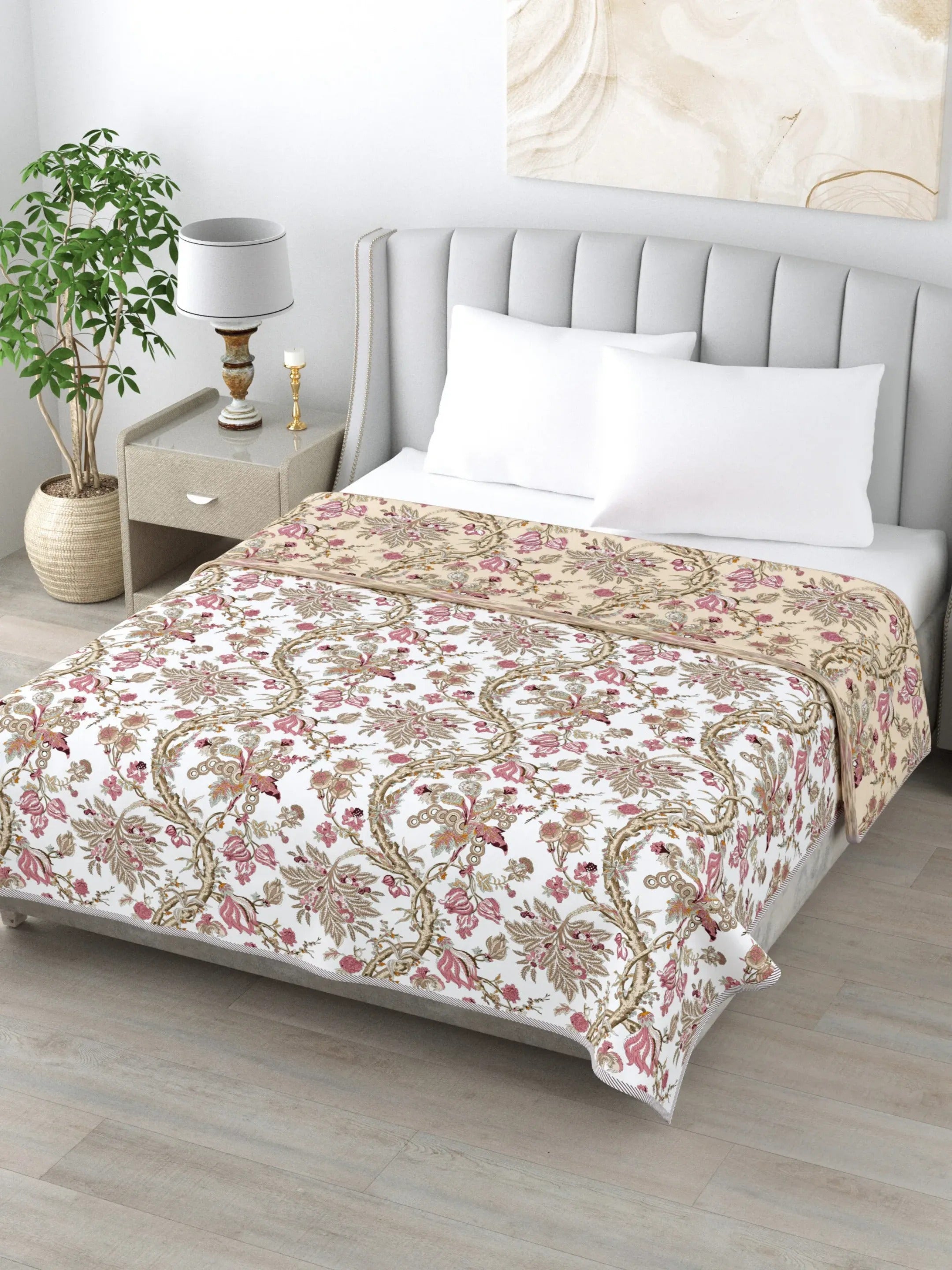 Super Soft Malmal (Muslin) Cotton Double Queen Size Dohar, All Season Reversible AC Comforter Hand Block Print - 86 x 96 inches (7.1*8 Feet) (21-039-A)