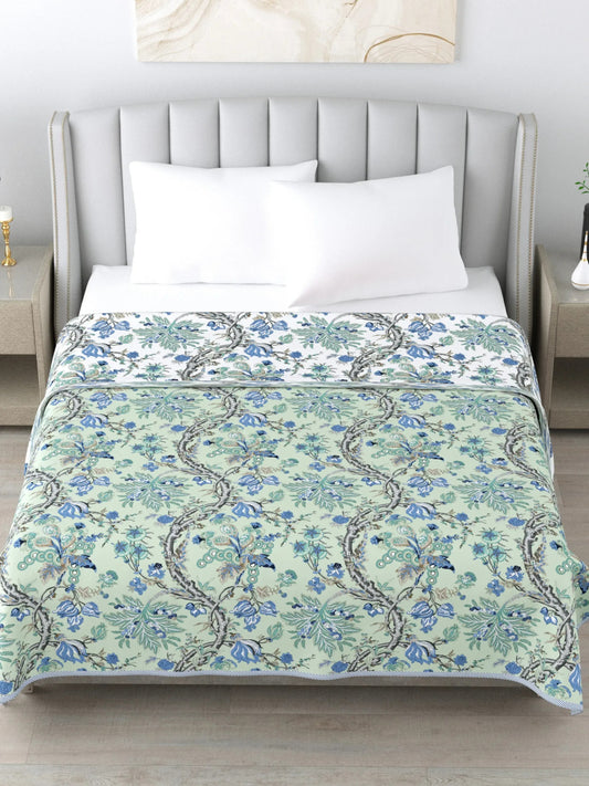 Super Soft Malmal (Muslin) Cotton Double Queen Size Dohar, All Season Reversible AC Comforter Hand Block Print - 86 x 96 inches (7.1*8 Feet) (21-039-C)