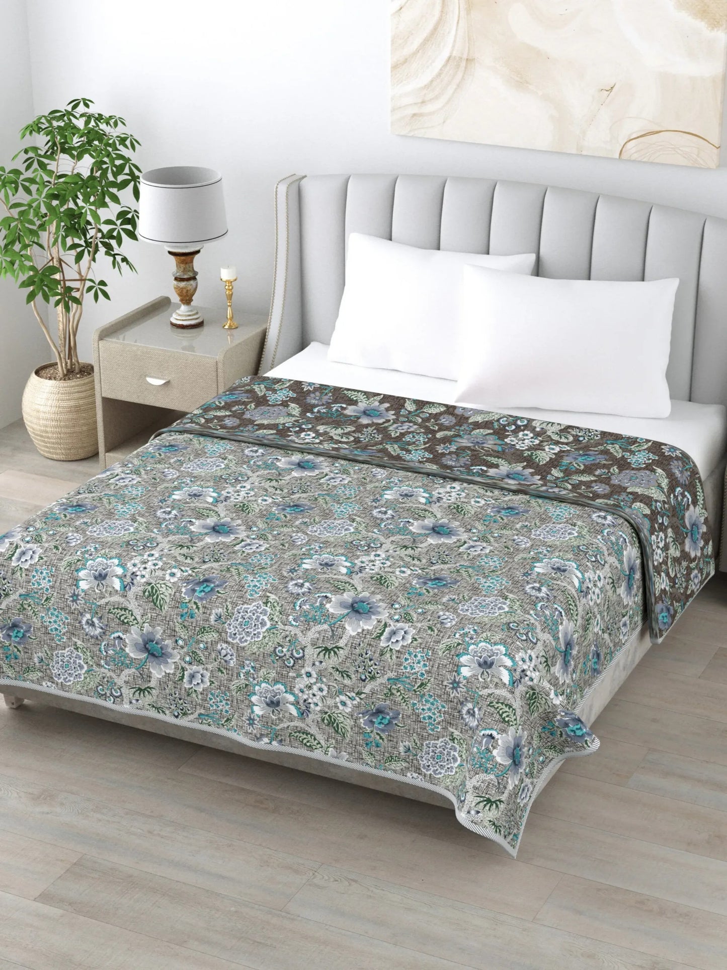 Super Soft Malmal (Muslin) Cotton Double Queen Size Dohar, All Season Reversible AC Comforter Hand Block Print - 86 x 96 inches (7.1*8 Feet) (21-041-A)