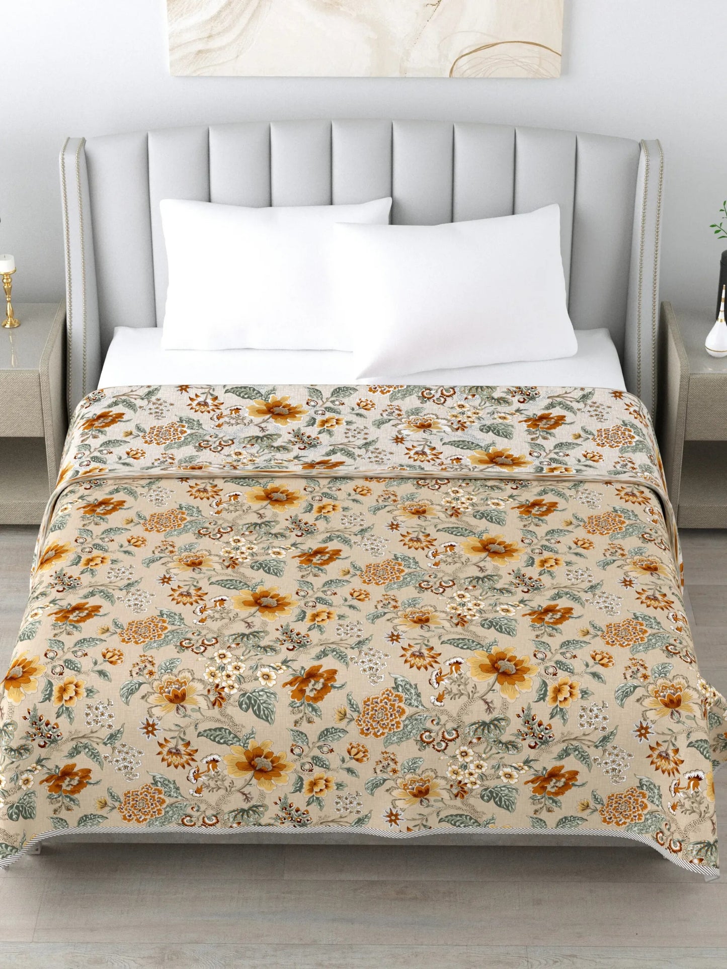 Super Soft Malmal (Muslin) Cotton Double Queen Size Dohar, All Season Reversible AC Comforter Hand Block Print - 86 x 96 inches (7.1*8 Feet) (21-041-B)