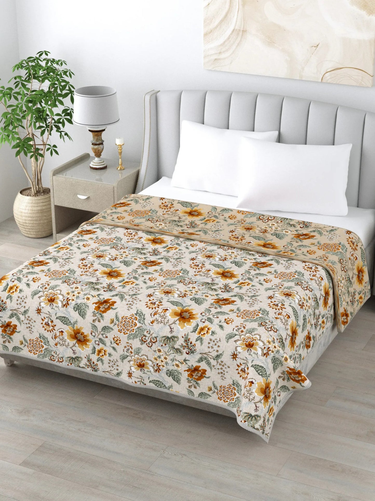 Super Soft Malmal (Muslin) Cotton Double Queen Size Dohar, All Season Reversible AC Comforter Hand Block Print - 86 x 96 inches (7.1*8 Feet) (21-041-B)