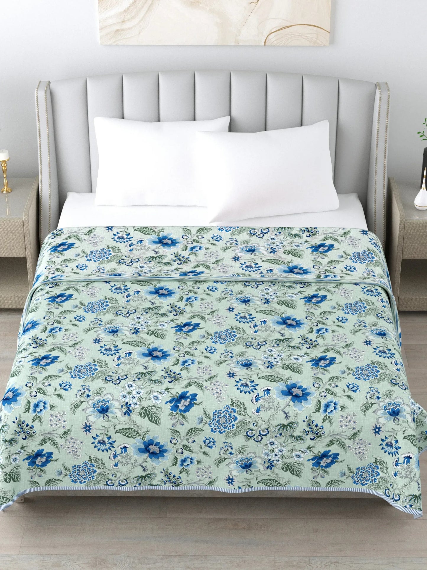 Super Soft Malmal (Muslin) Cotton Double Queen Size Dohar, All Season Reversible AC Comforter Hand Block Print - 86 x 96 inches (7.1*8 Feet) (21-041-C)