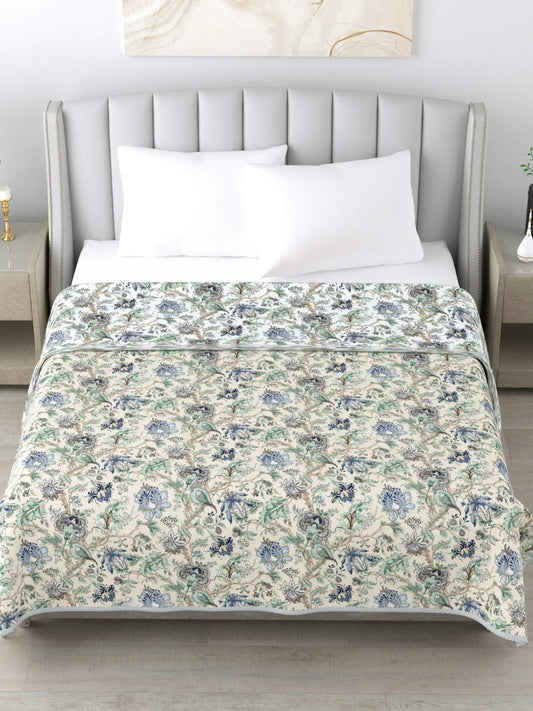 Super Soft Malmal (Muslin) Cotton Double Queen Size Dohar, All Season Reversible AC Comforter Hand Block Print - 86 x 96 inches (7.1*8 Feet) (21-042-B)