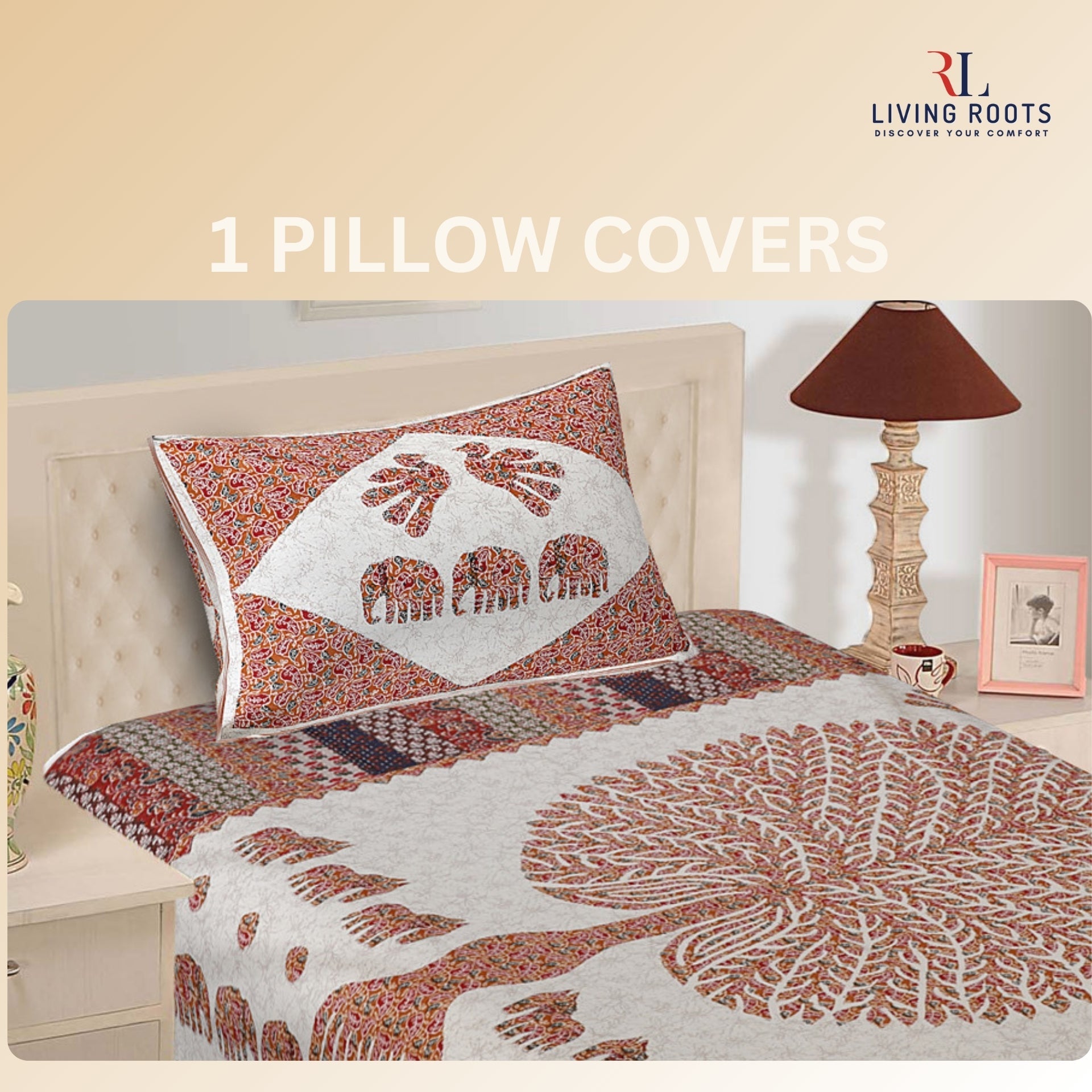 1 Single Size Bedsheet 56*86 inches (4.6*7.1 feet ) With 1 Pillow Cover | Pure Cotton | Rich Fast Colour with No Colour Bleeding | Soft & Skin Friendly (30-025-C)