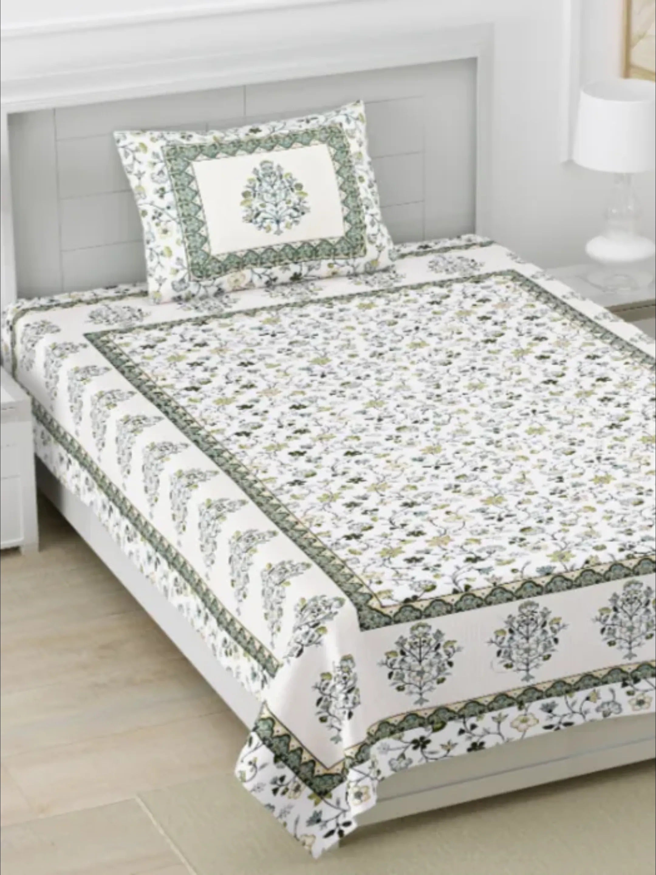 LIVING ROOTS 1 Single Size Bedsheet 60*90 inches (5*7.5 Feet) with 1 Pillow Cover | Pure Cotton | Rich Fast Colour with No Colour Bleeding | Soft, Breathable & Skin Friendly, Keeps Your Body  Cool (357-B)